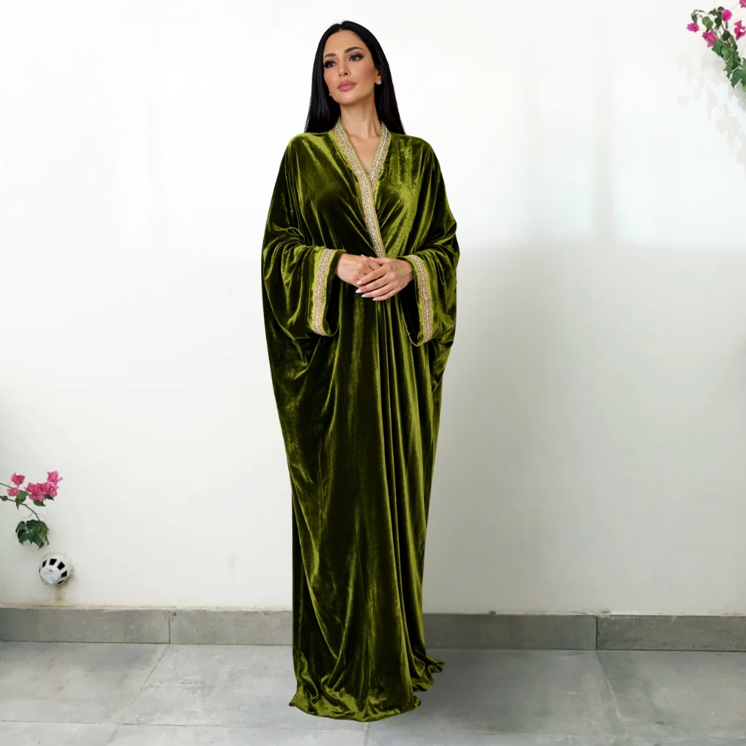 RAM26 JAMILA KNOT VELVET KAFTAN