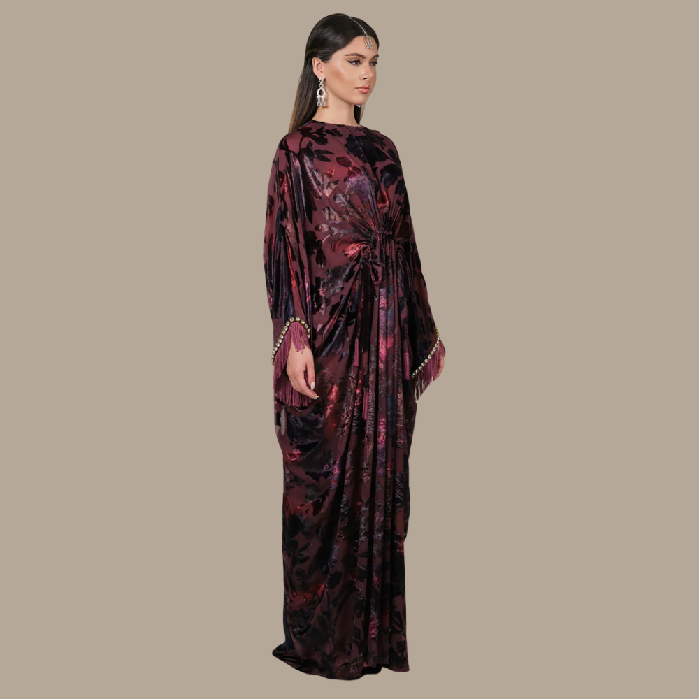 RAM25 ELISSE WINE DEVORE KAFTAN