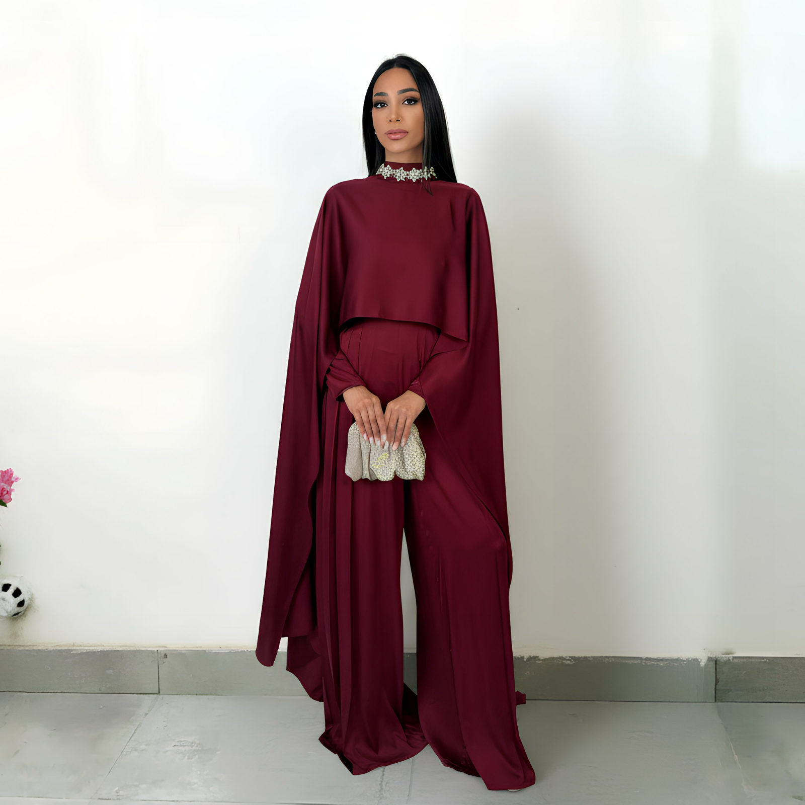 RAM26 BURGUNDY SHIMA JUMP SUIT