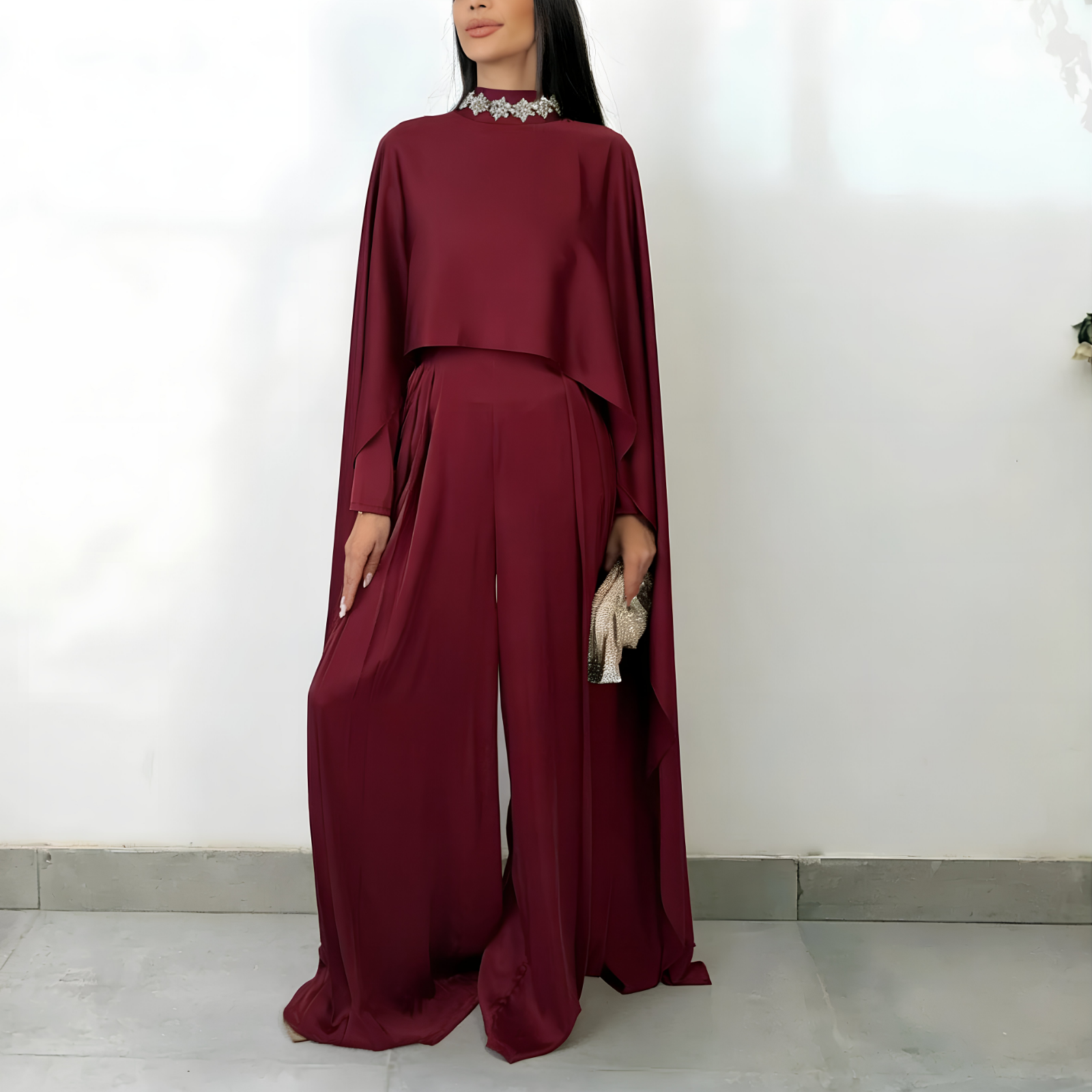RAM26 BURGUNDY SHIMA JUMP SUIT