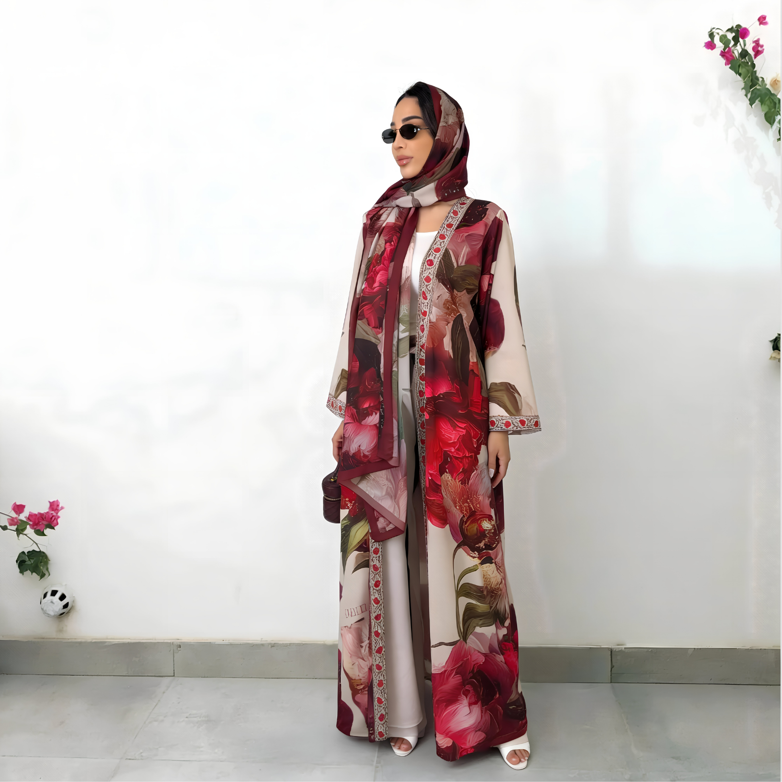 RAM26 ROSY PRINT ABAYA