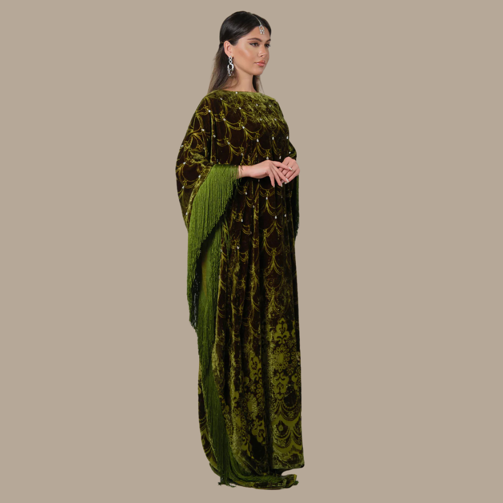 RAM25 MOSS GREEN DEVORE KAFTAN