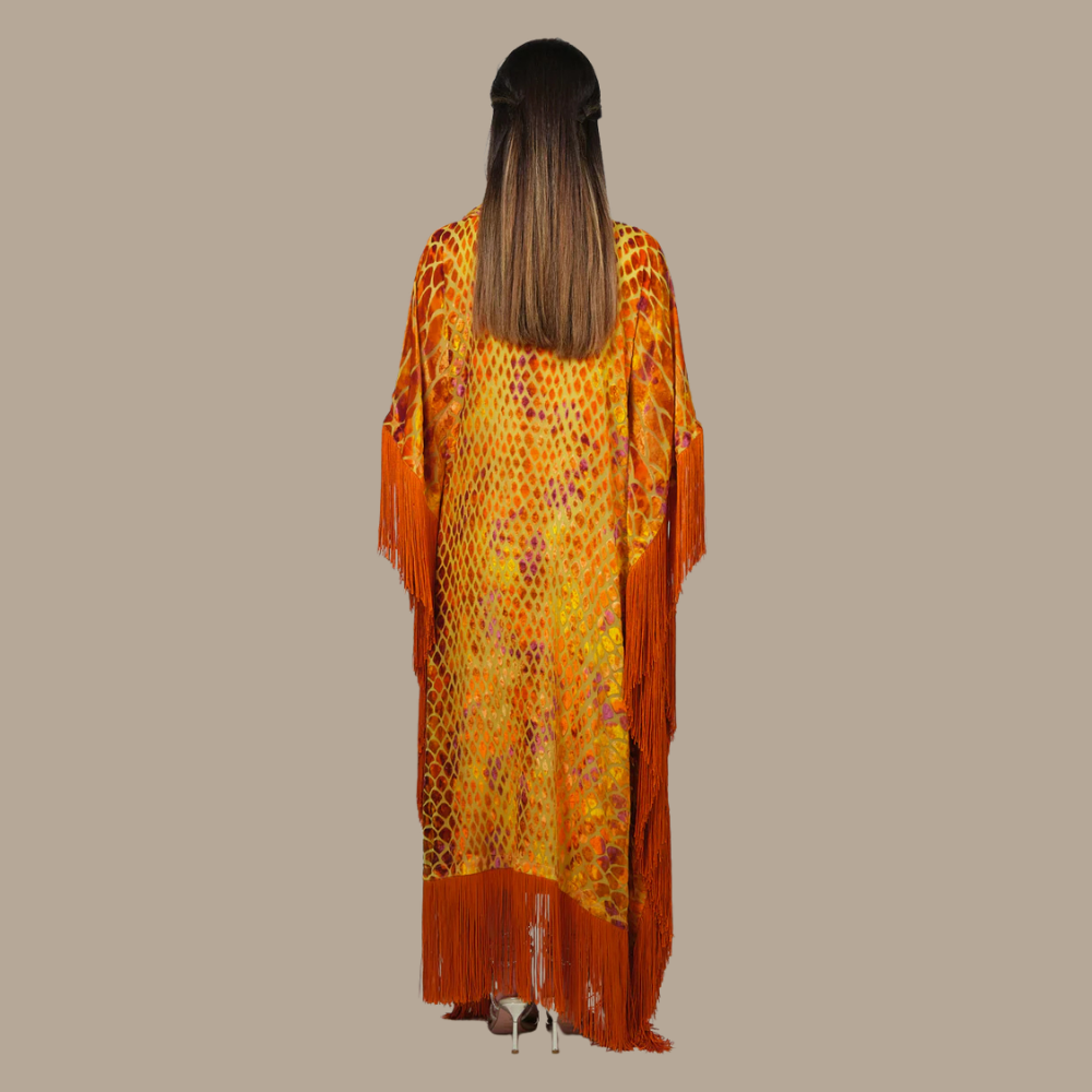 RAM25 ALAIA ORANGE DEVORE KAFTAN