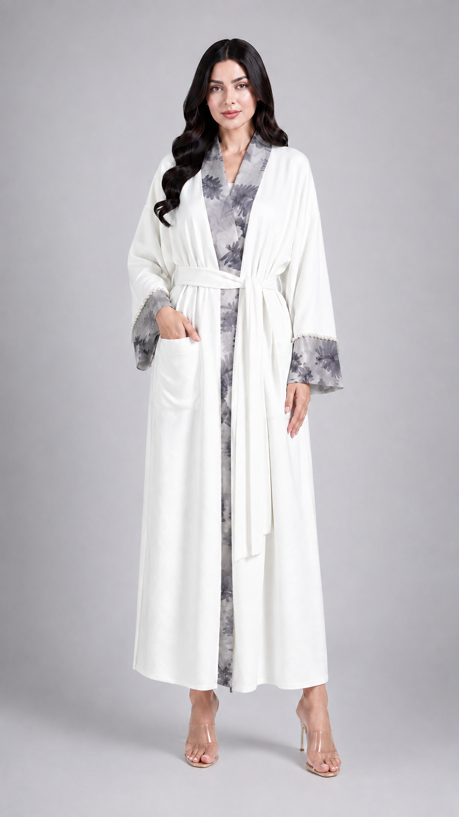 White floral Elegance Robe