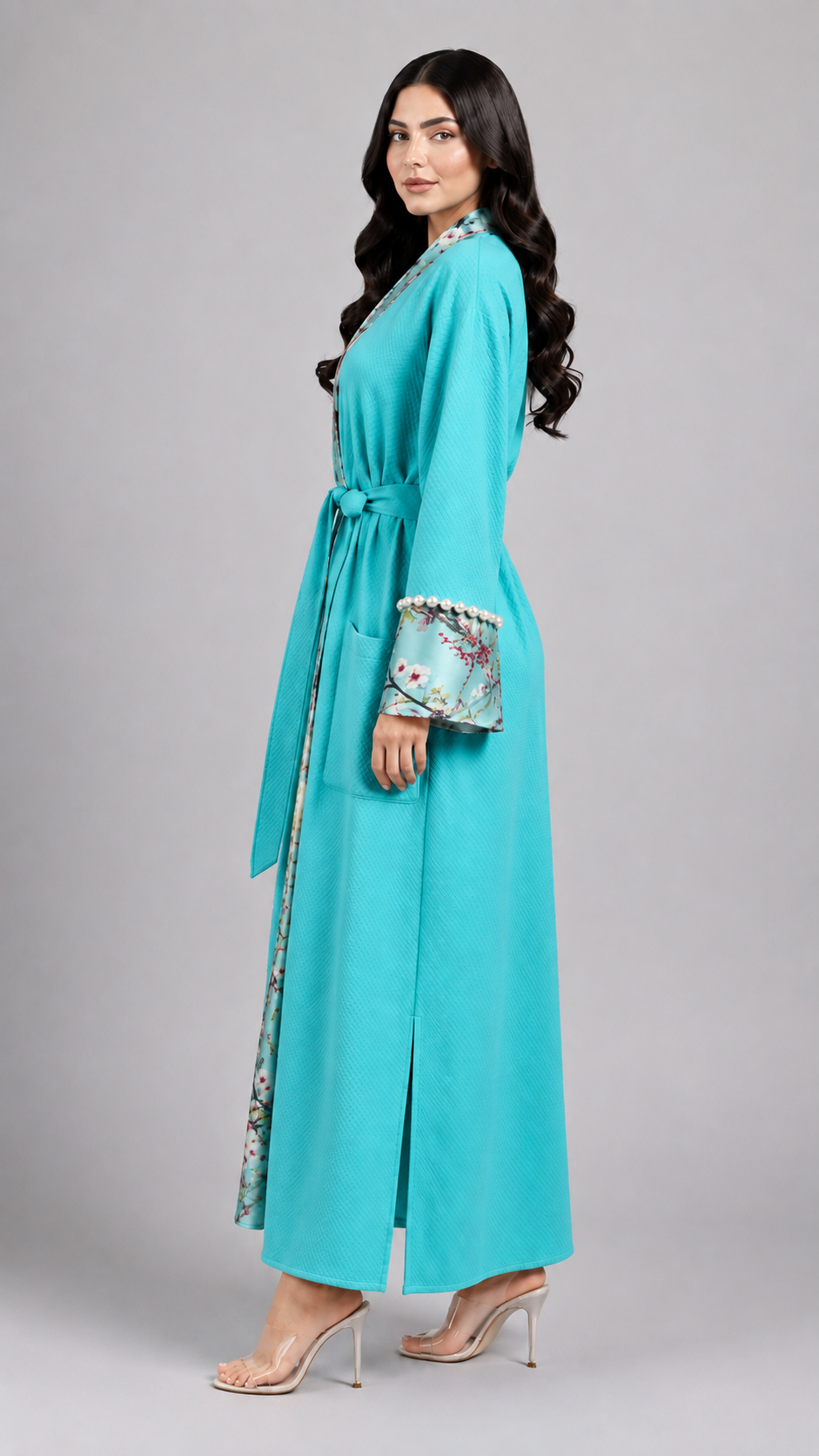 Turquoise floral Elegance Robe