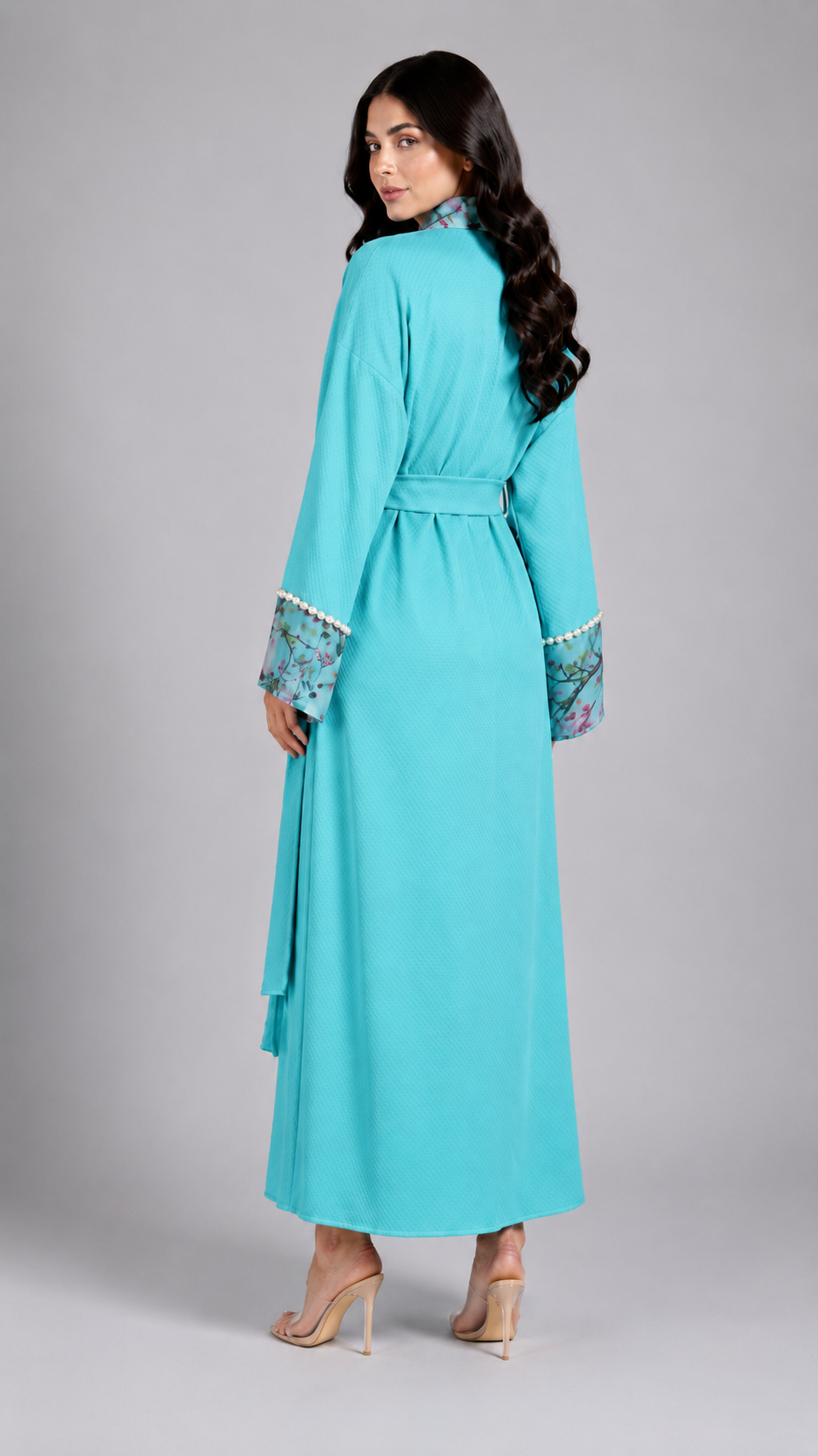 Turquoise floral Elegance Robe