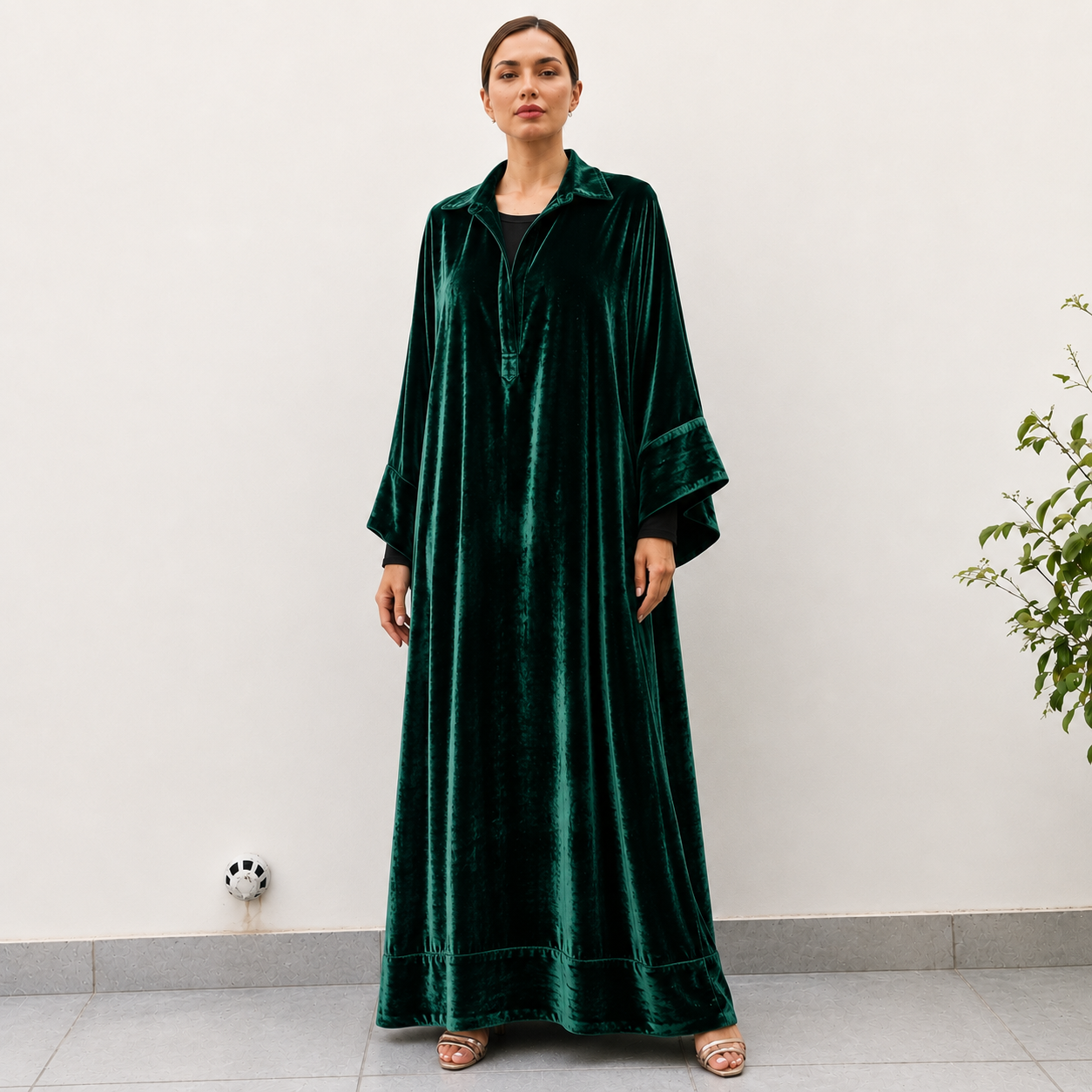 Silk Velvet Boho Shirt Dress