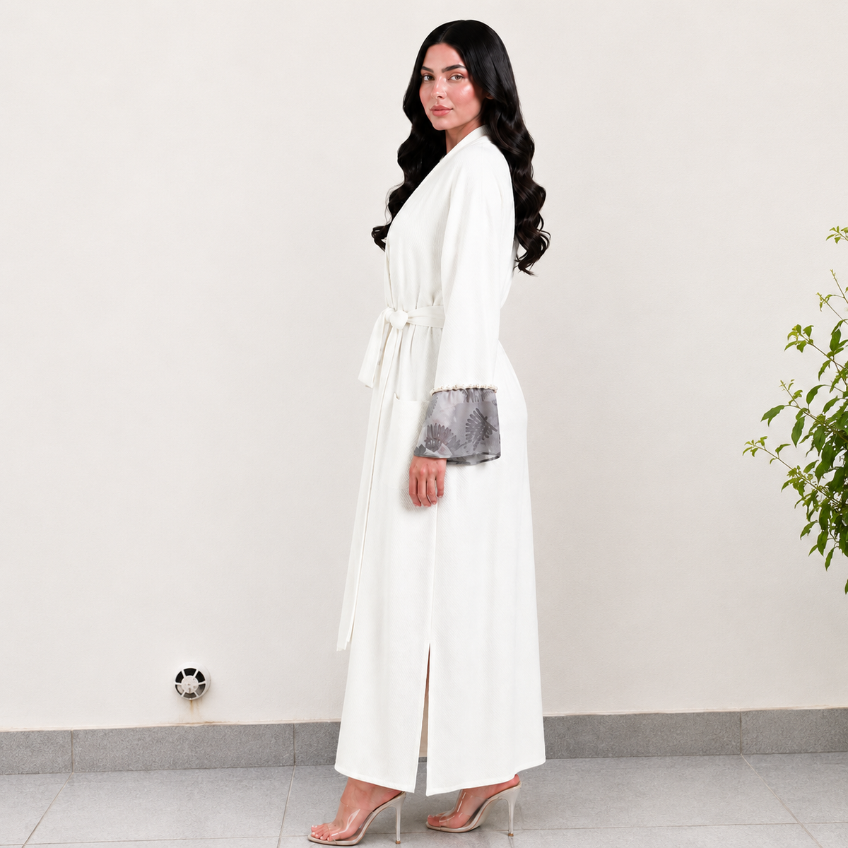 White floral Elegance Robe