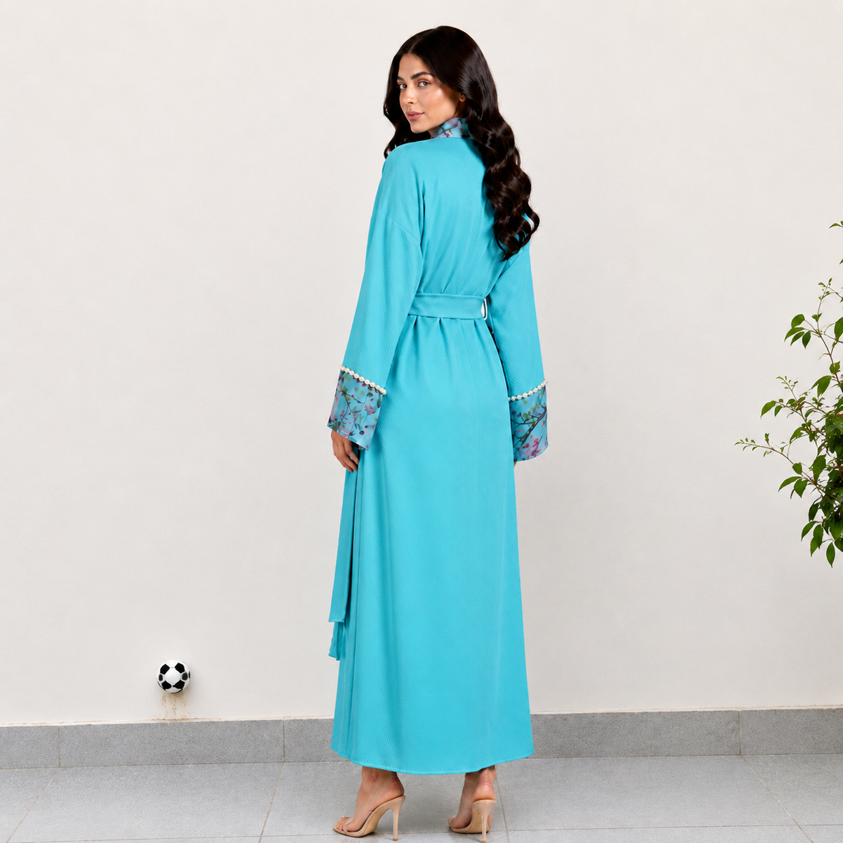 Turquoise floral Elegance Robe