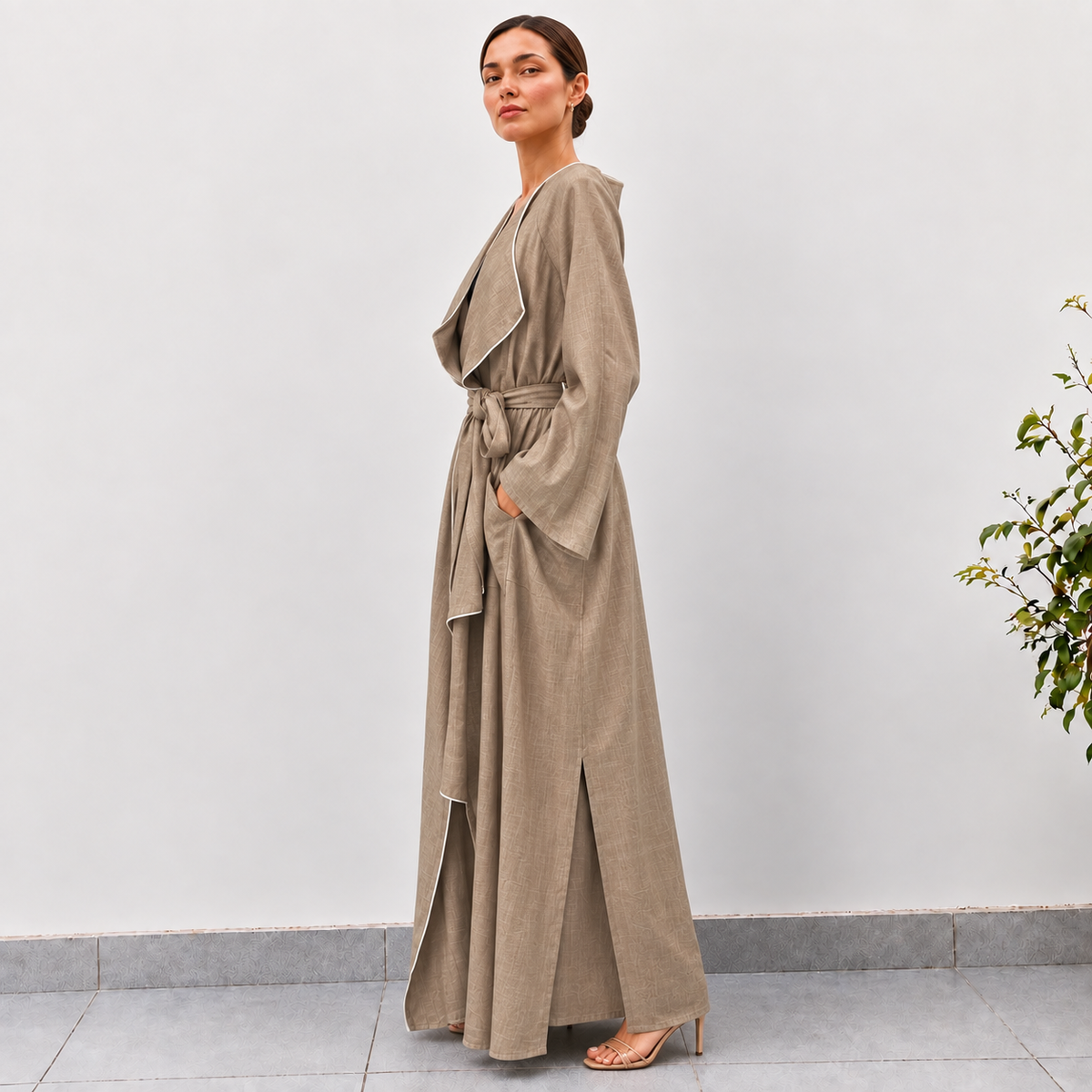 Mocha Wrap Maxi Dress