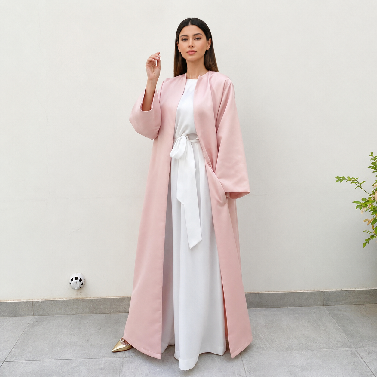 RAM20 ROSE PINK TAFFETA ABAYA