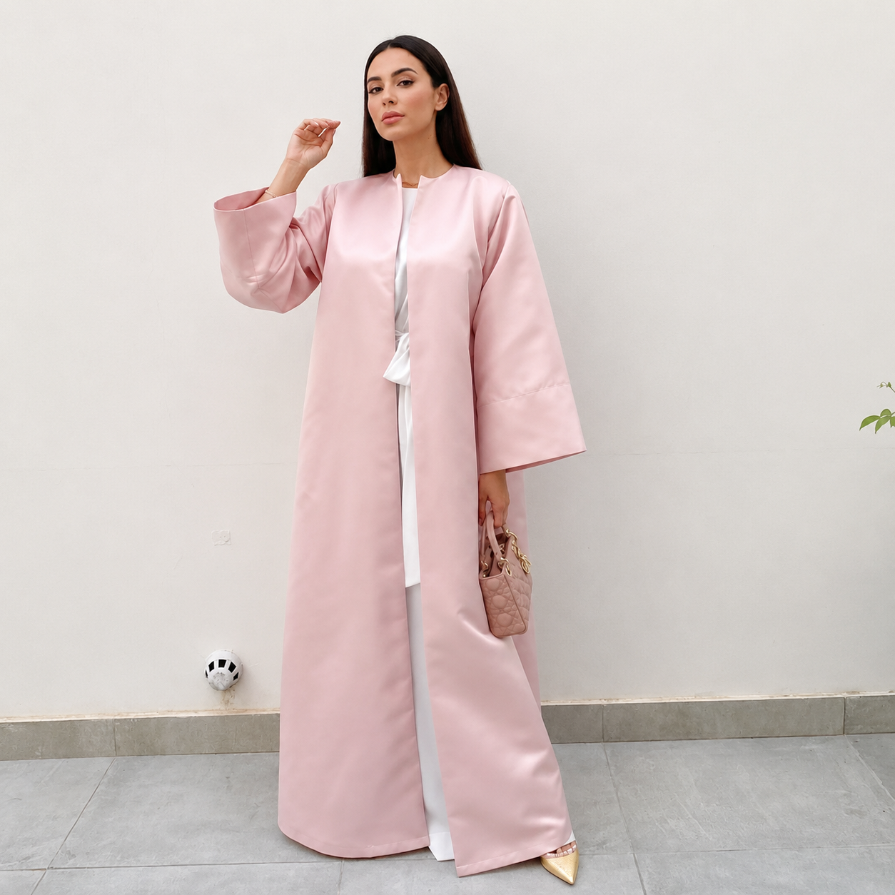 RAM20 ROSE PINK TAFFETA ABAYA
