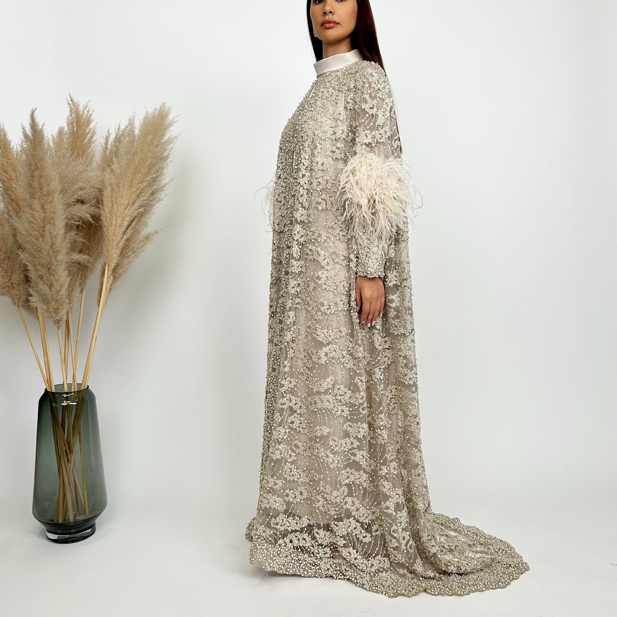 SAFIA TULLE EMBROIDERED CAPE (Haute Couture)