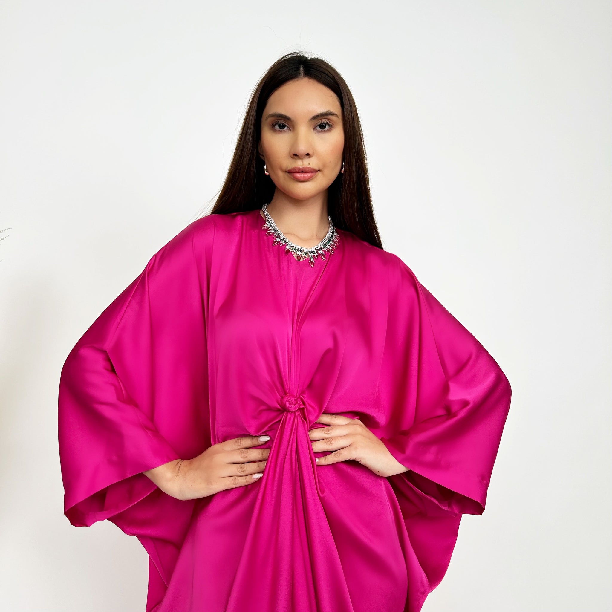 RAM24 JAMILA HOT PINK KNOT KAFTAN