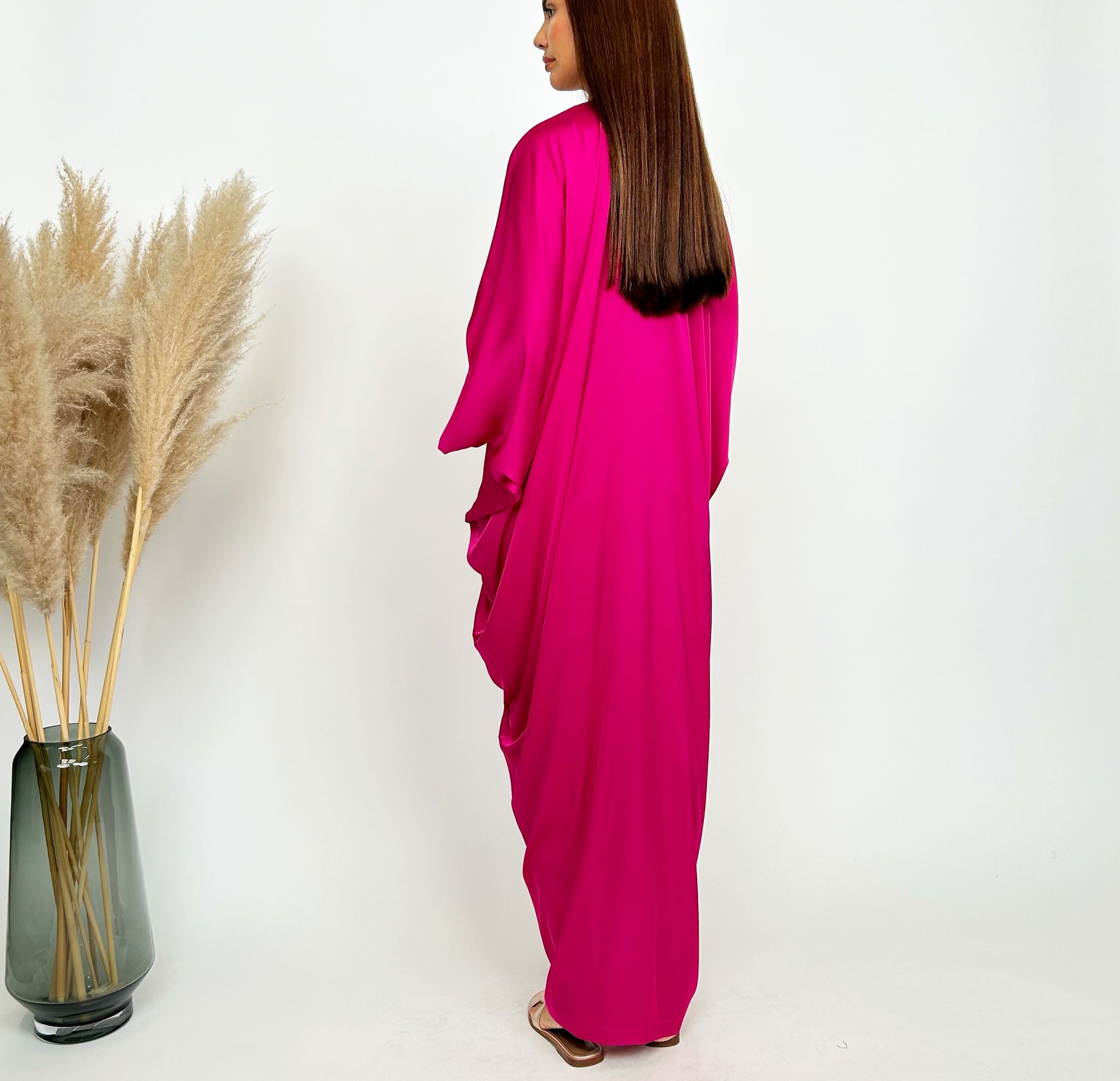 RAM24 JAMILA HOT PINK KNOT KAFTAN