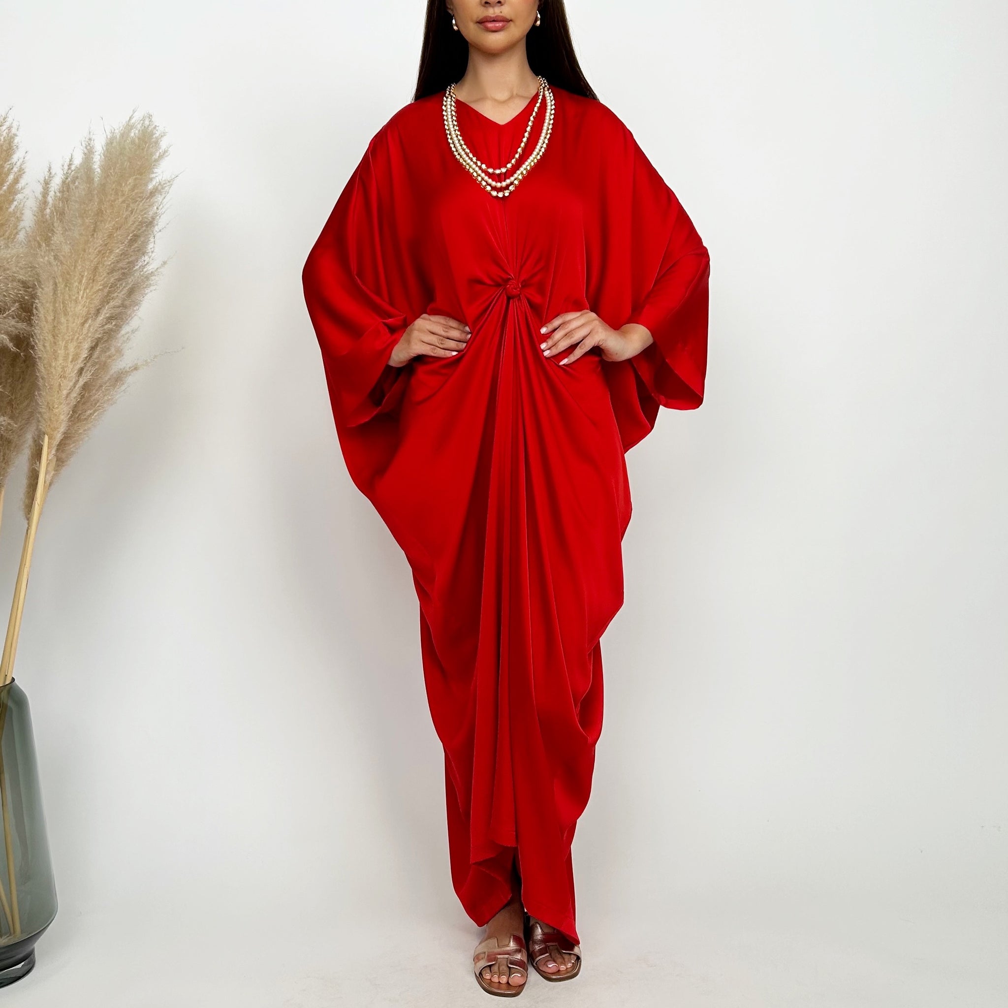 RAM24 JAMILA SCARLET KNOT KAFTAN