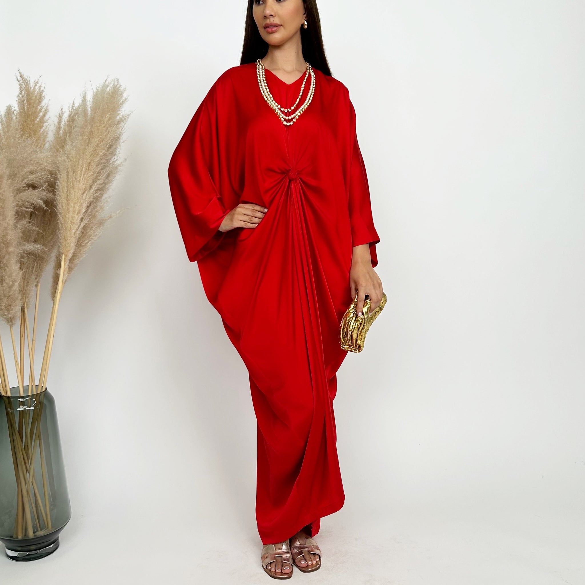 RAM24 JAMILA SCARLET KNOT KAFTAN