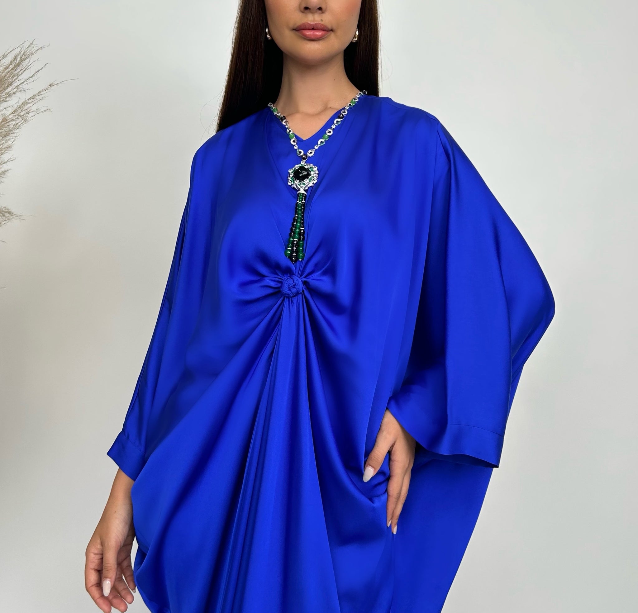 RAM24 JAMILA COBALT BLUE KNOT KAFTAN