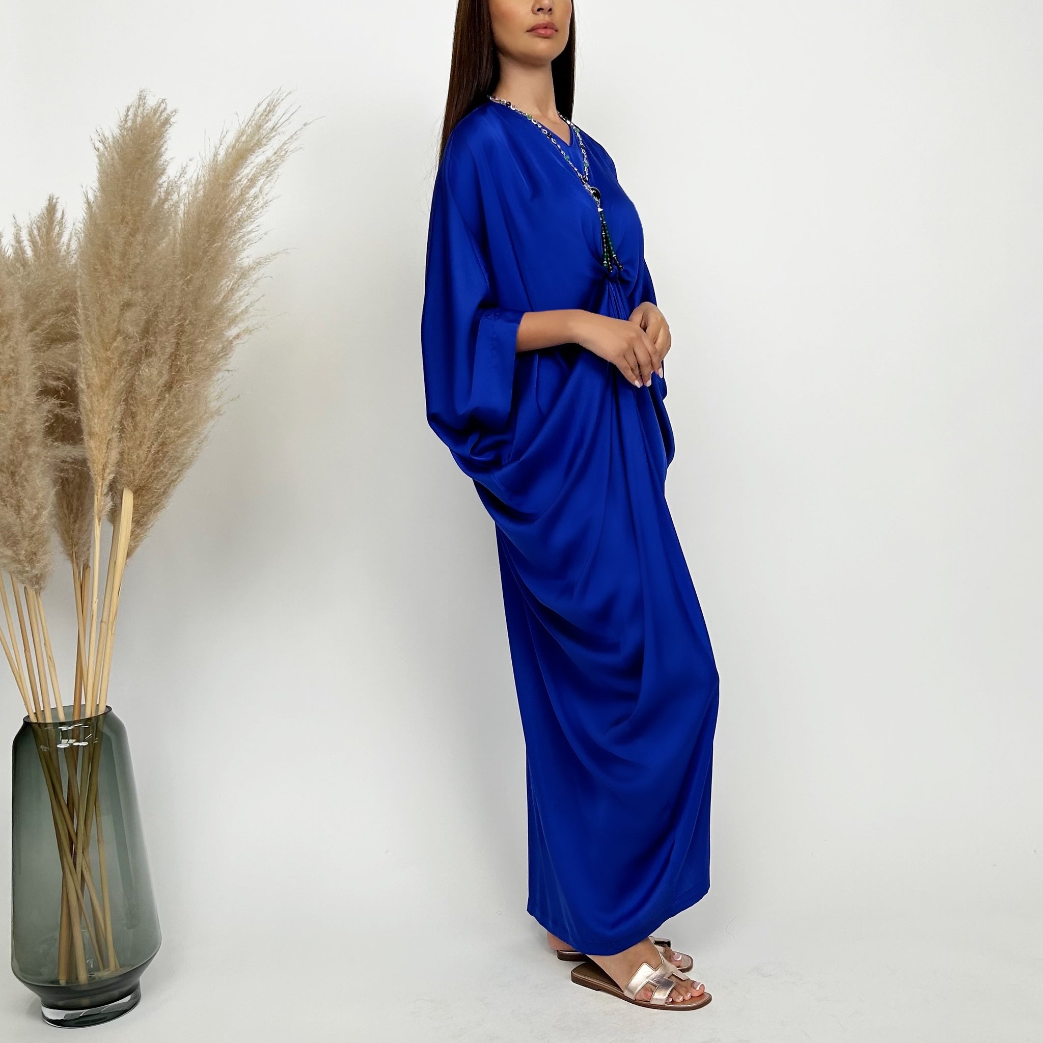 RAM24 JAMILA COBALT BLUE KNOT KAFTAN