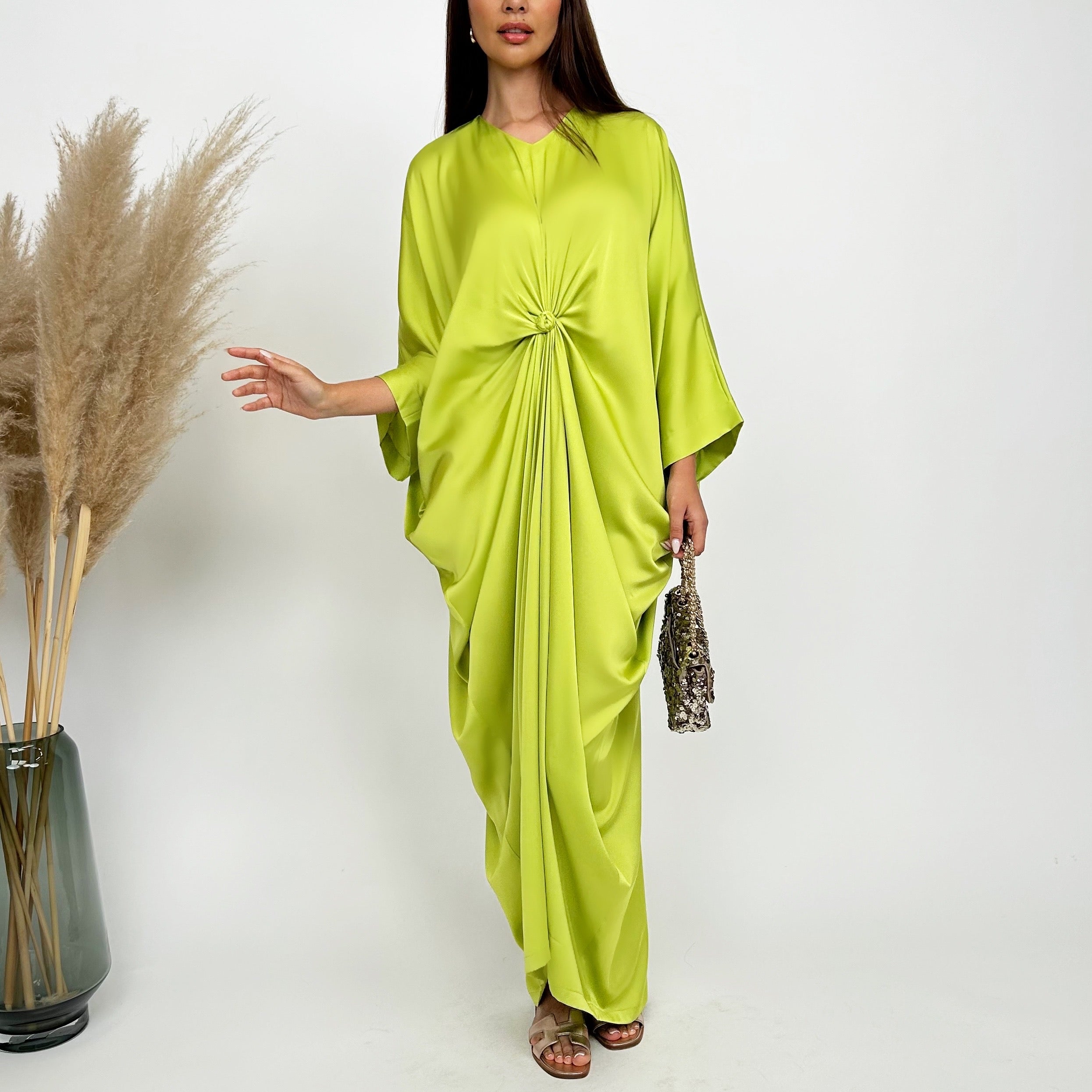 RAM24 JAMILA LIME KNOT KAFTAN