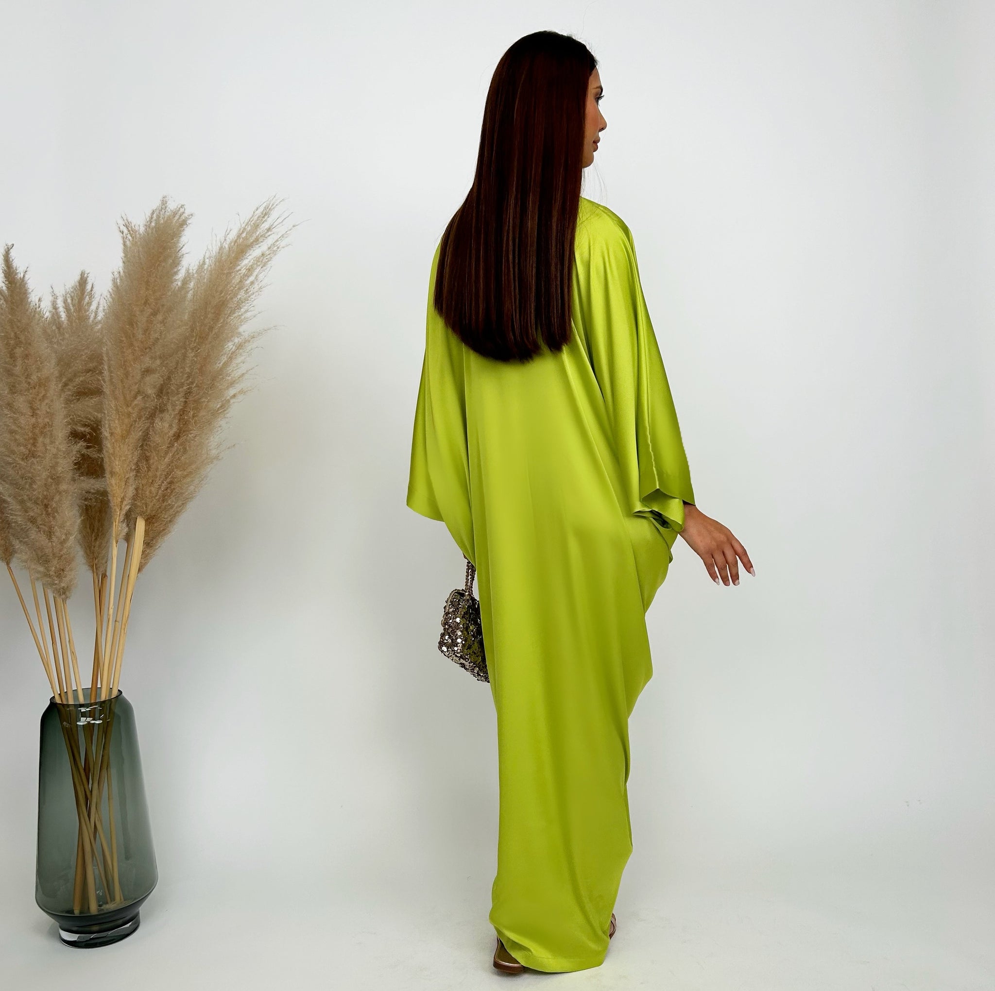 RAM24 JAMILA LIME  KNOT KAFTAN