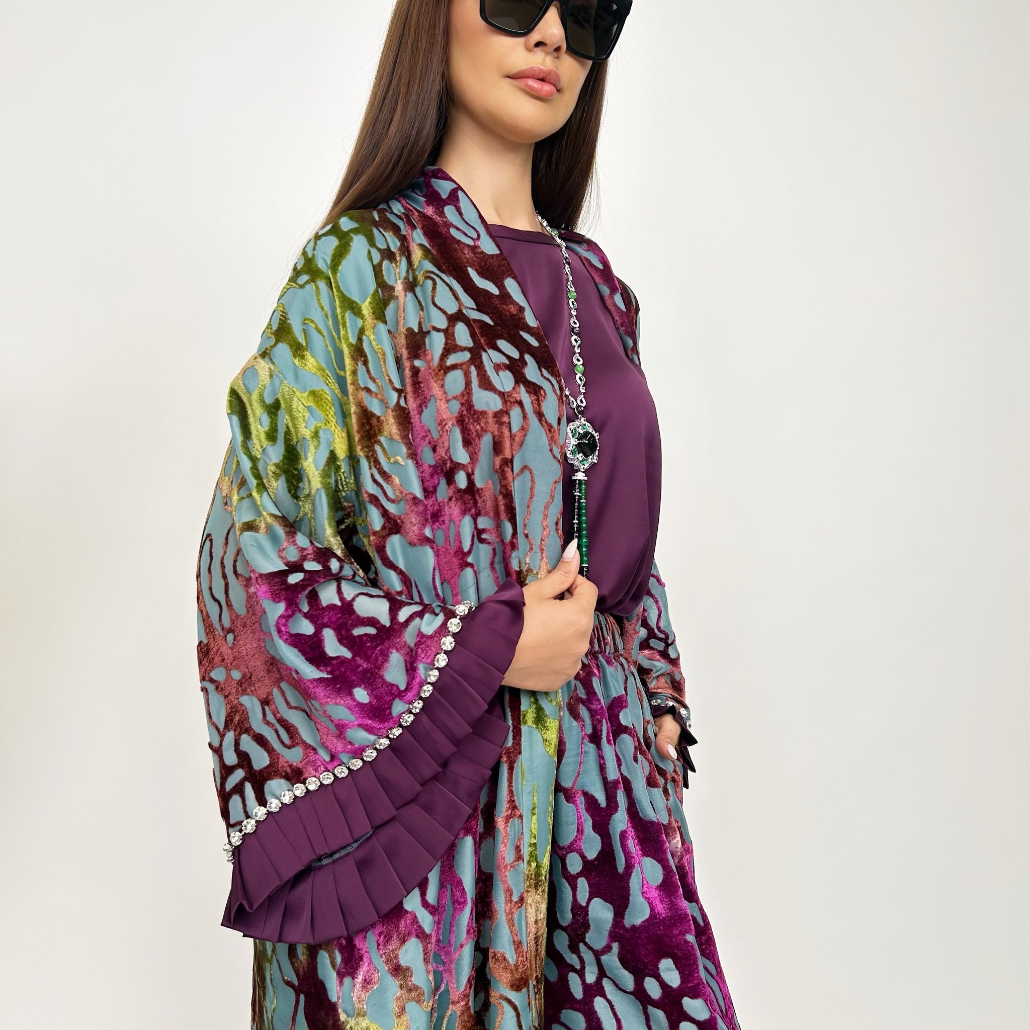 RAM24 ELISE DEVORÉ ABAYA PALAZZO SET