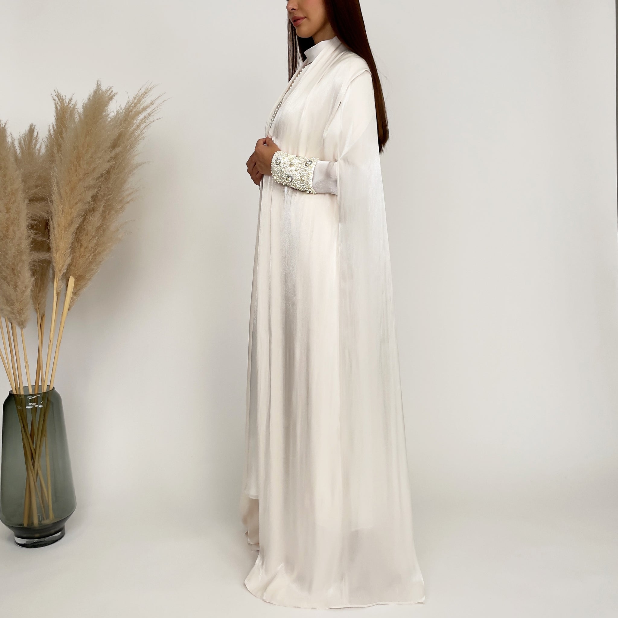 RAM24 MIMI OFF-WHITE SHAWL ABAYA SET