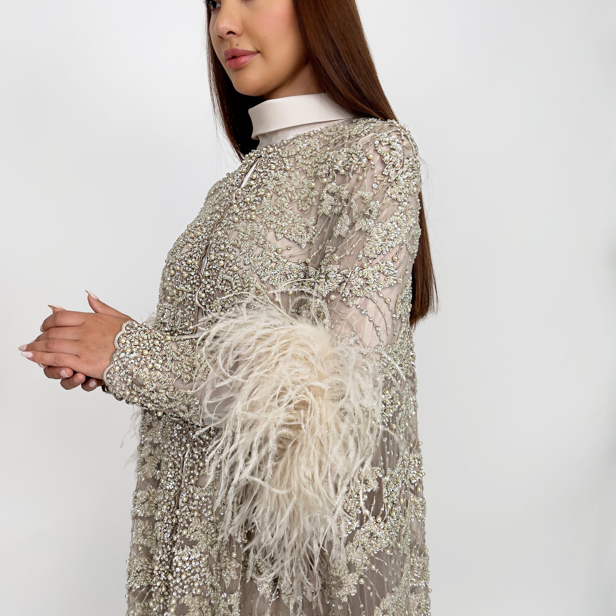 SAFIA TULLE EMBROIDERED CAPE (Haute Couture)