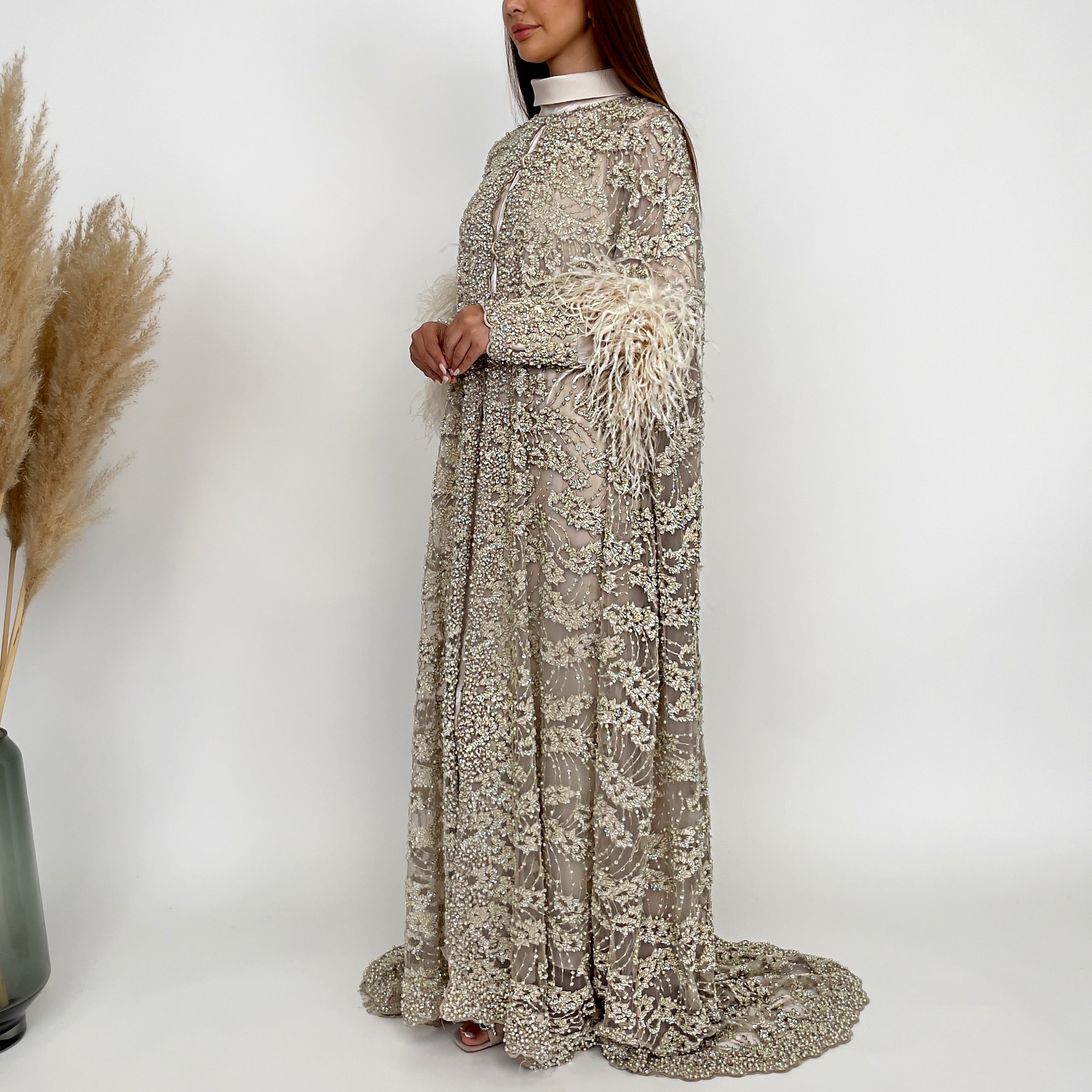 SAFIA TULLE EMBROIDERED CAPE (Haute Couture)