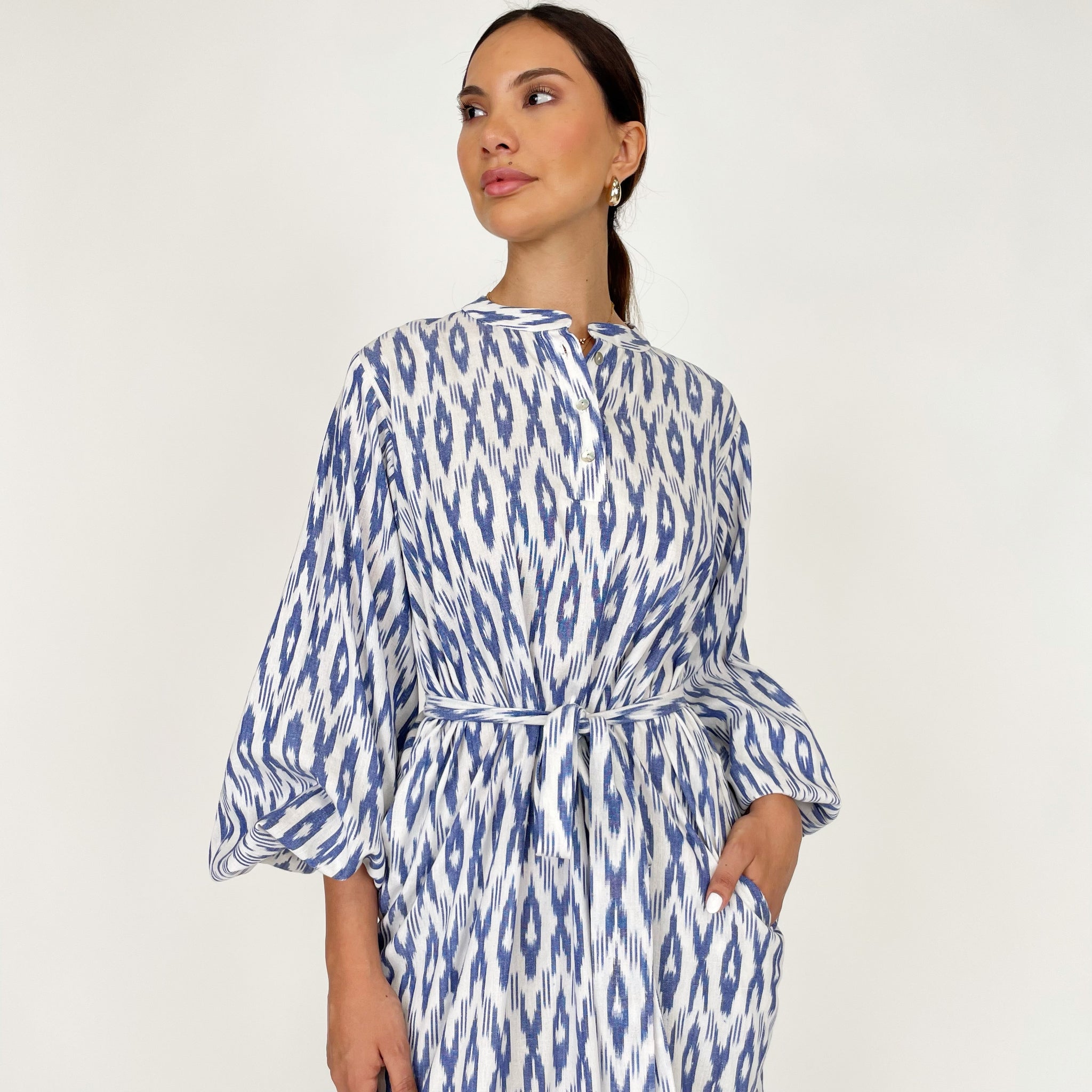 SS24 IKAT LINEN SUMMER DRESS