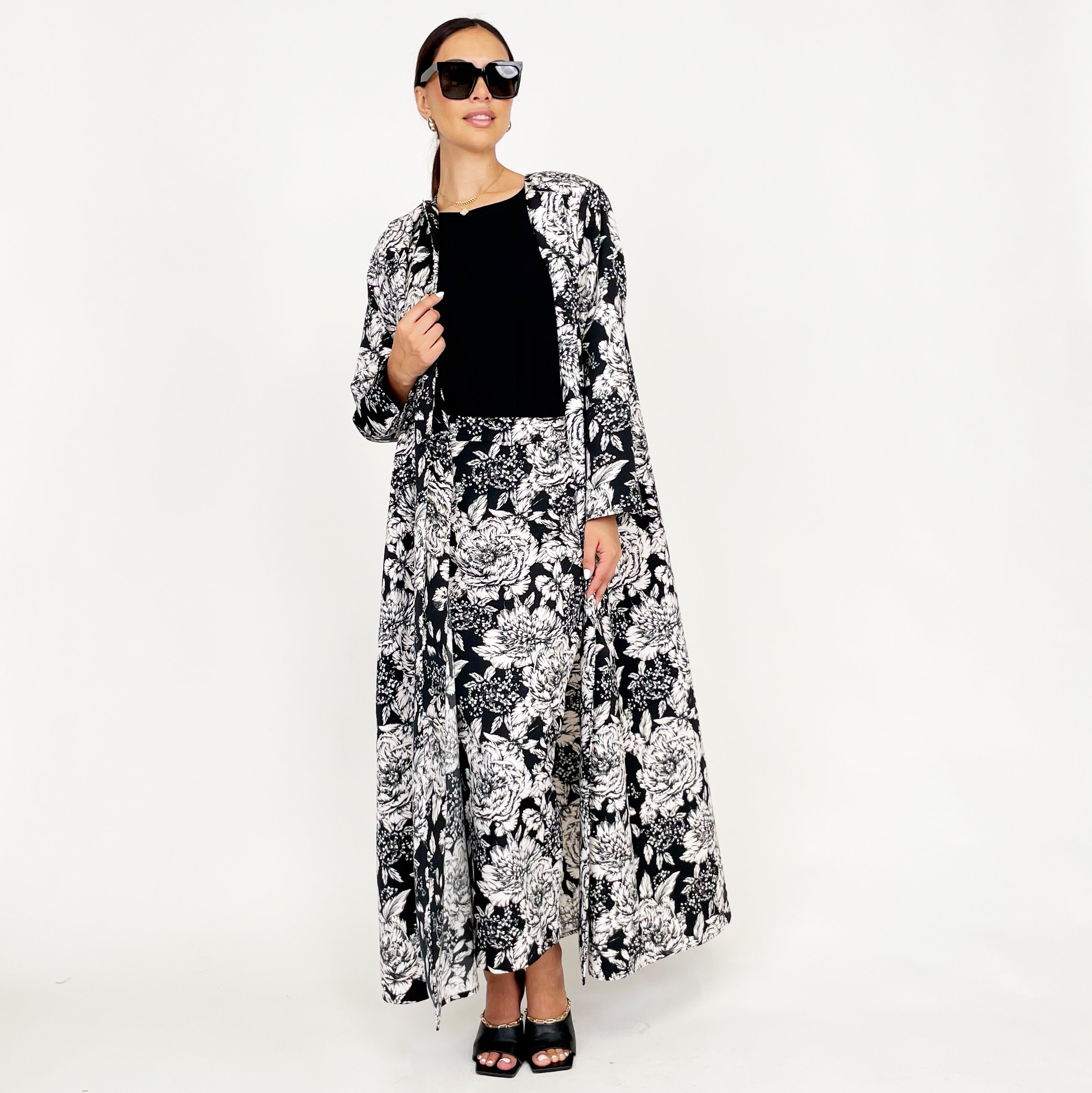 AW24 PRINTED JACKET ABAYA WITH SKIRT
