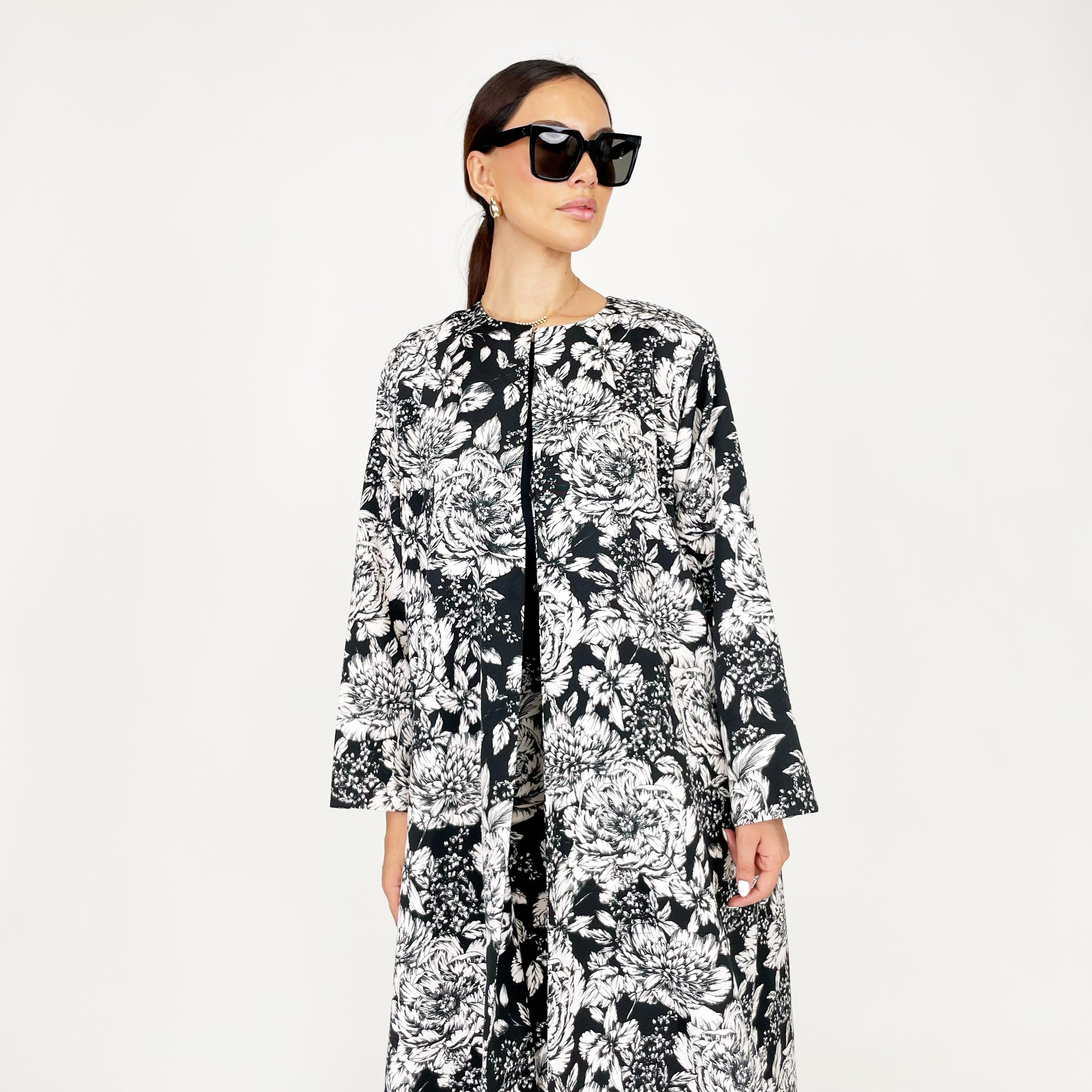 AW24 PRINTED JACKET ABAYA WITH SKIRT