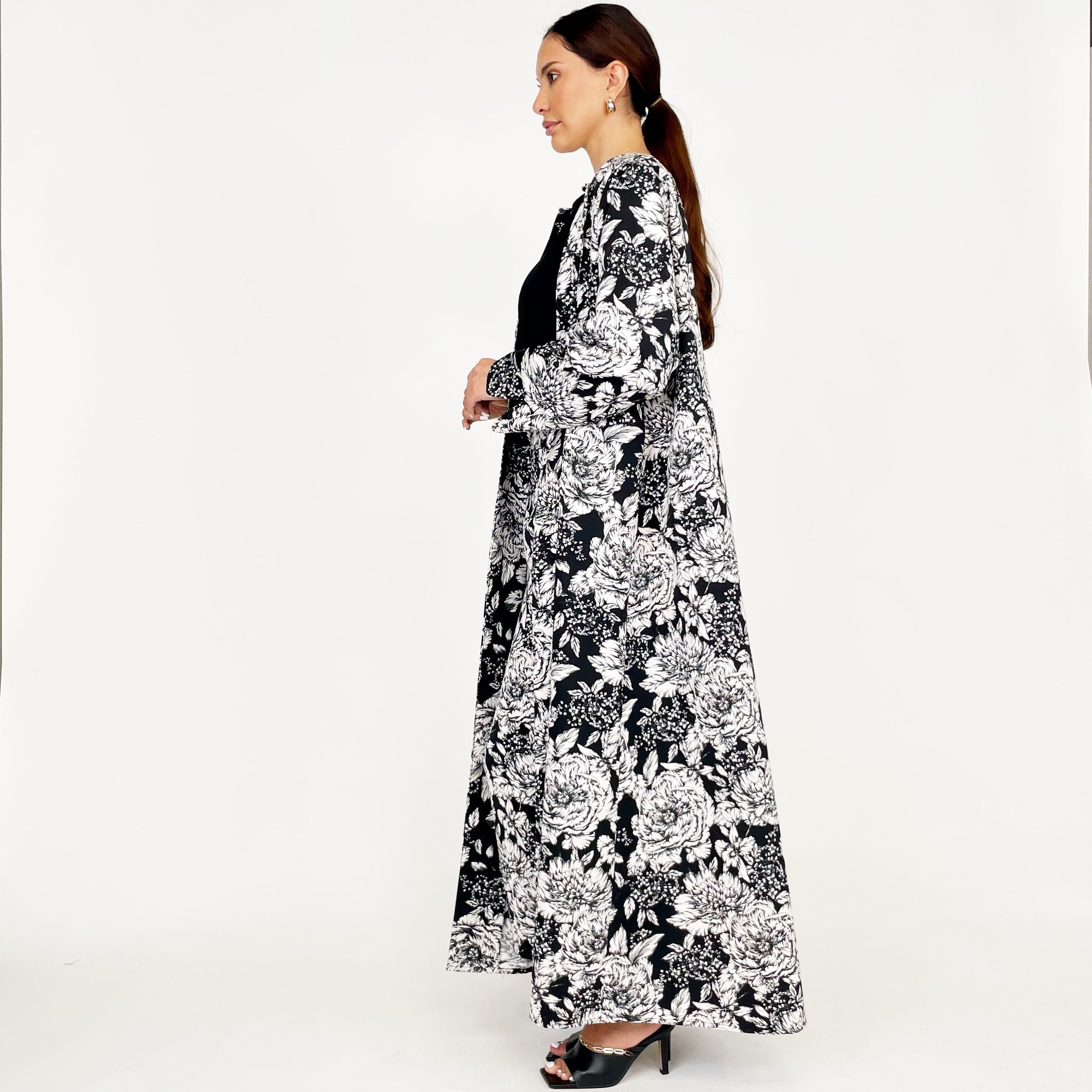 AW24 PRINTED JACKET ABAYA WITH SKIRT
