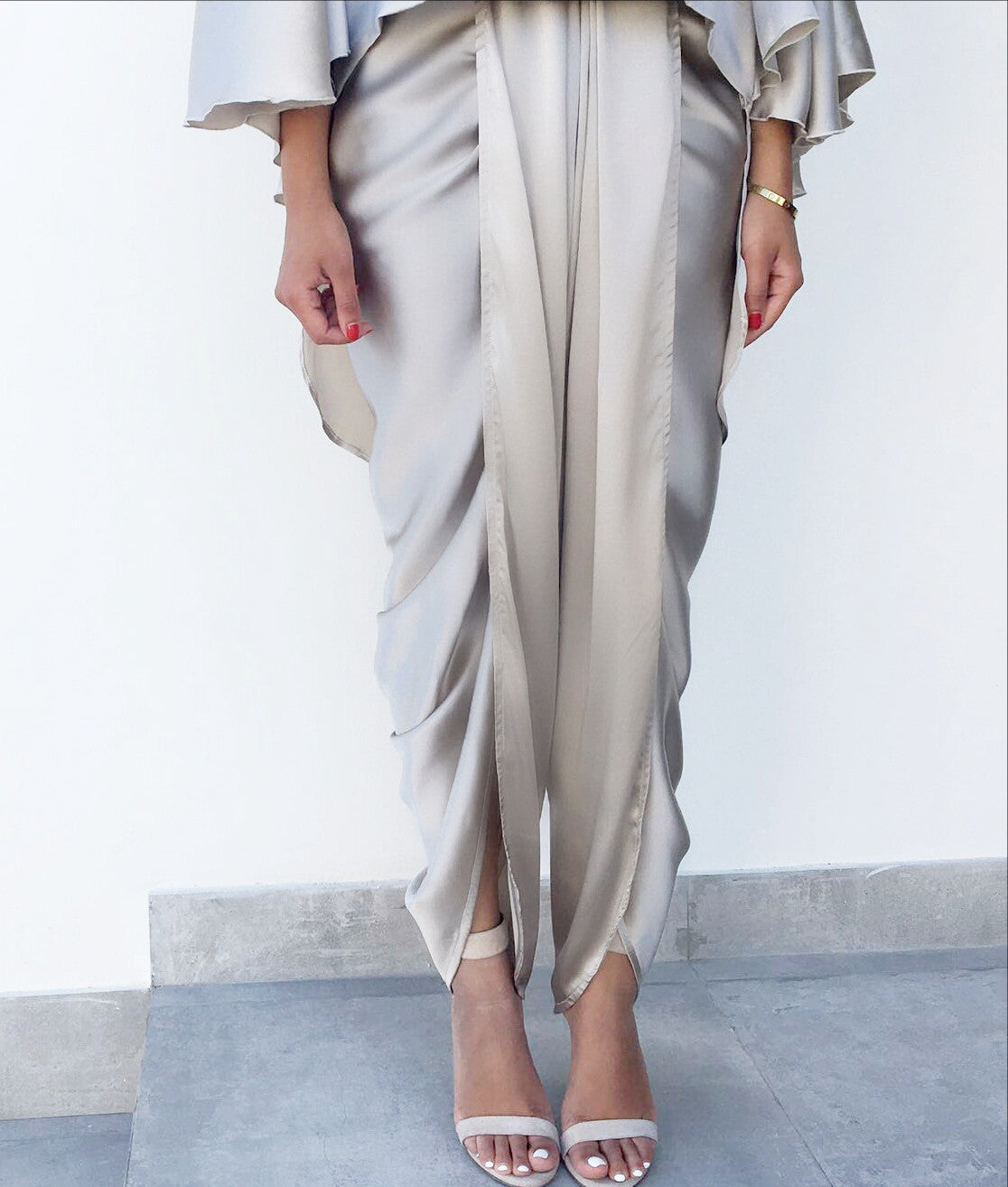 Qabeela SS17 Silk Dhoti Drape Evening Trousers