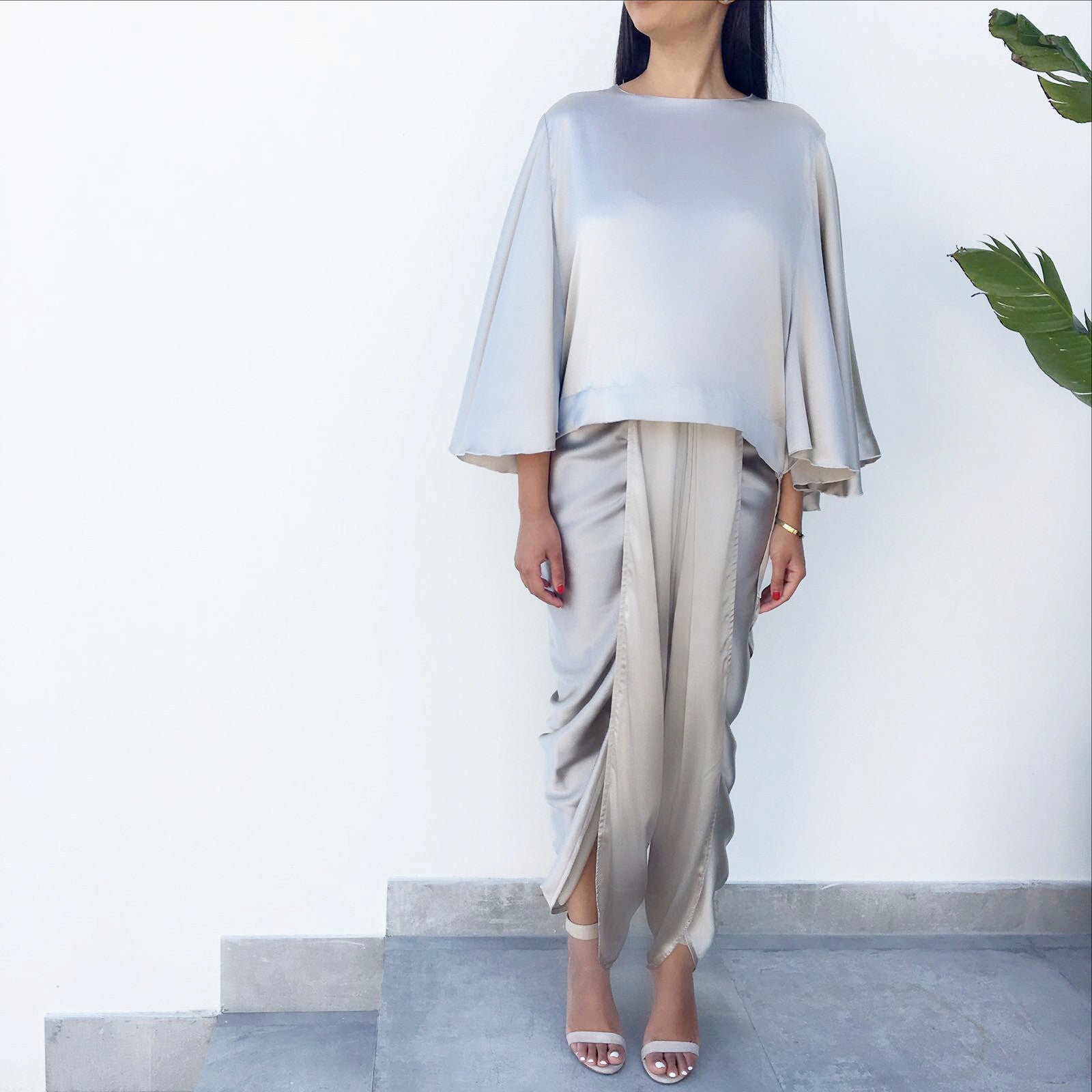 Qabeela SS17 Silk Dhoti Drape Evening Trousers