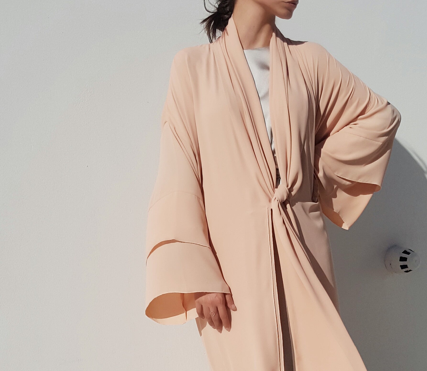 Ramadan 17 Signature Qabeela Tie Abaya in Nude & Double Layers