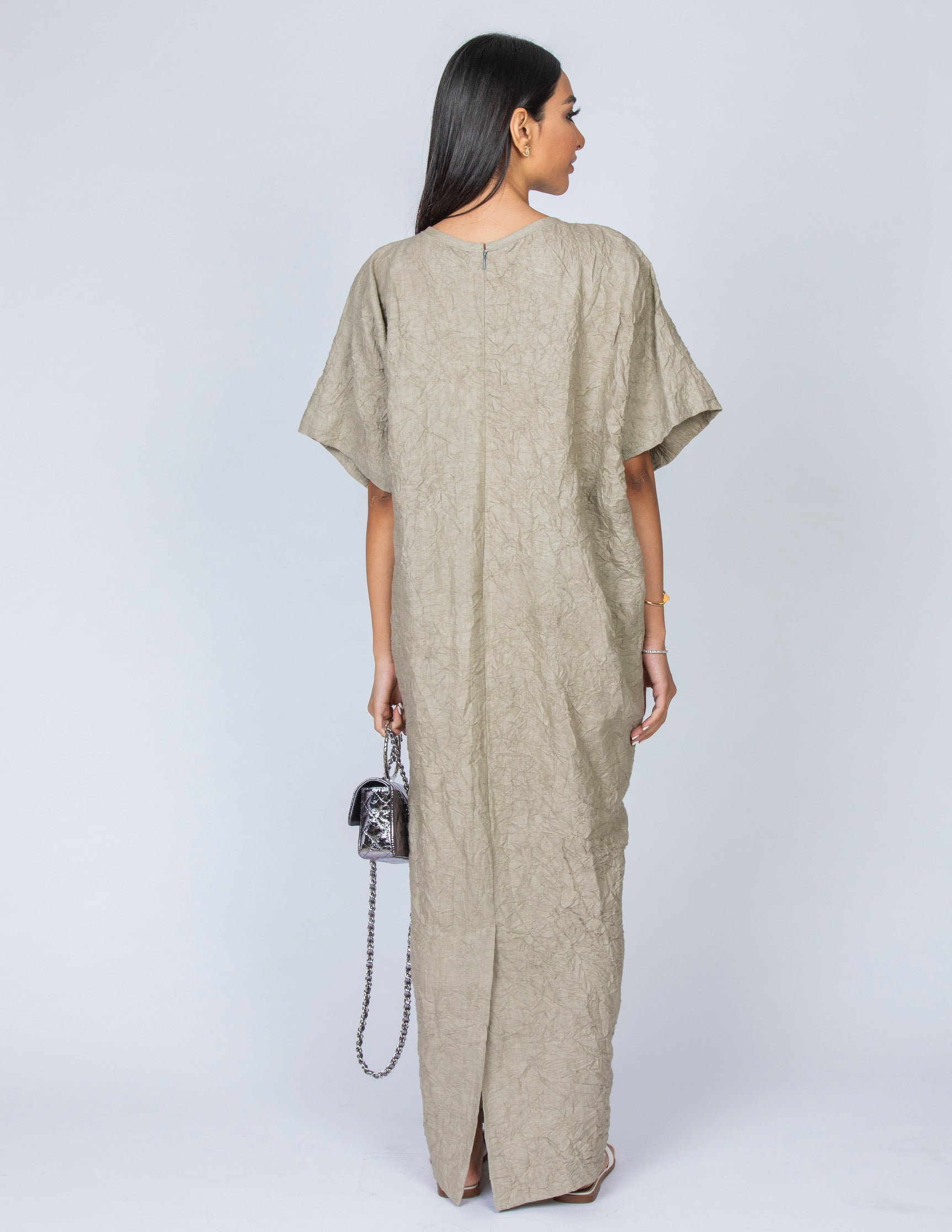 SS20 ORGANIC CRUSHED LINEN T SHIRT DRESS