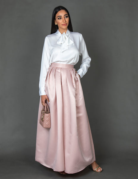 SS20 TAFFETA BALL GOWN SKIRT & MATT SATIN BLOUSE