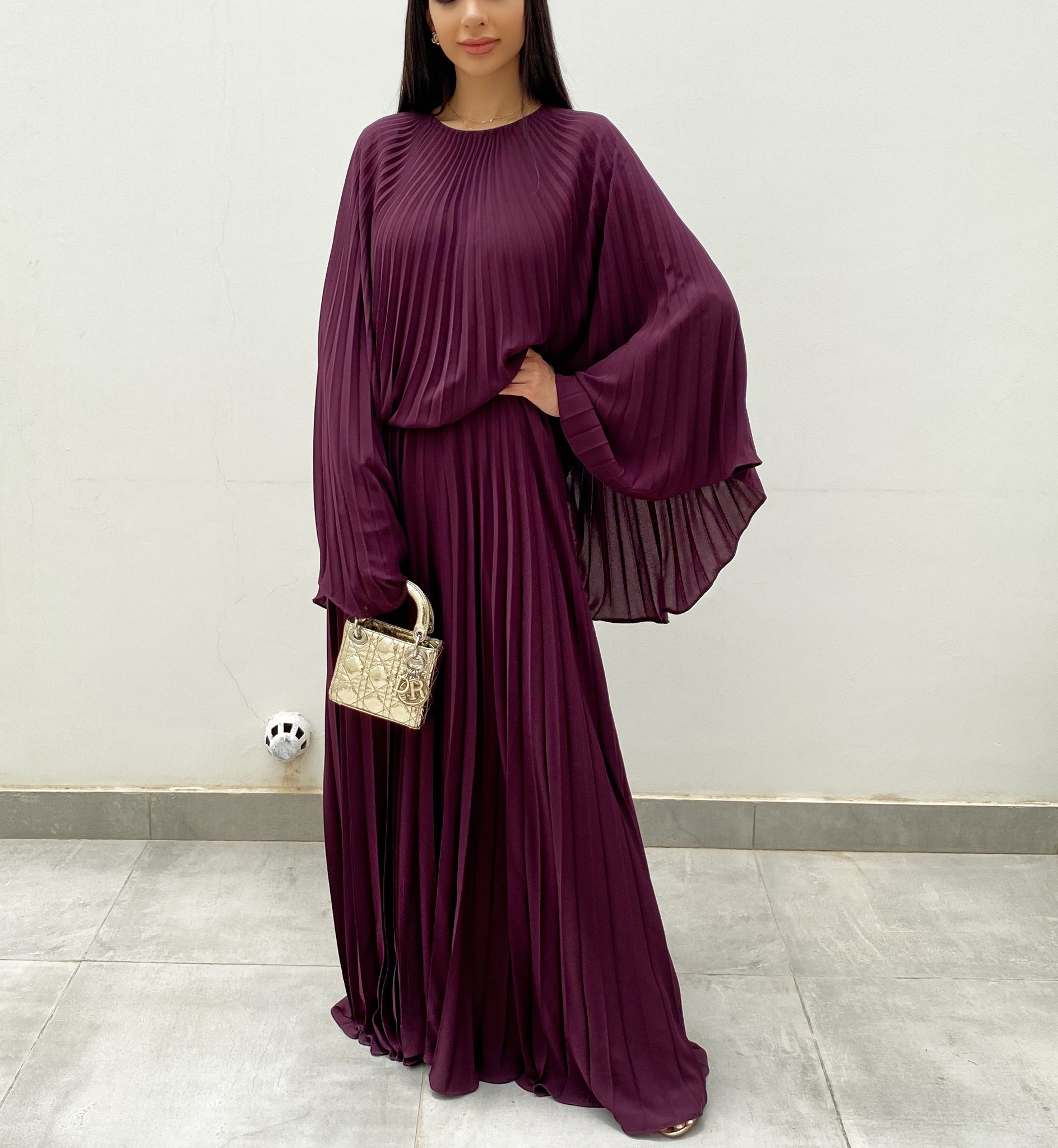 RAM20 AUBERGINE SUNRISE PLEATS JUMPSUIT