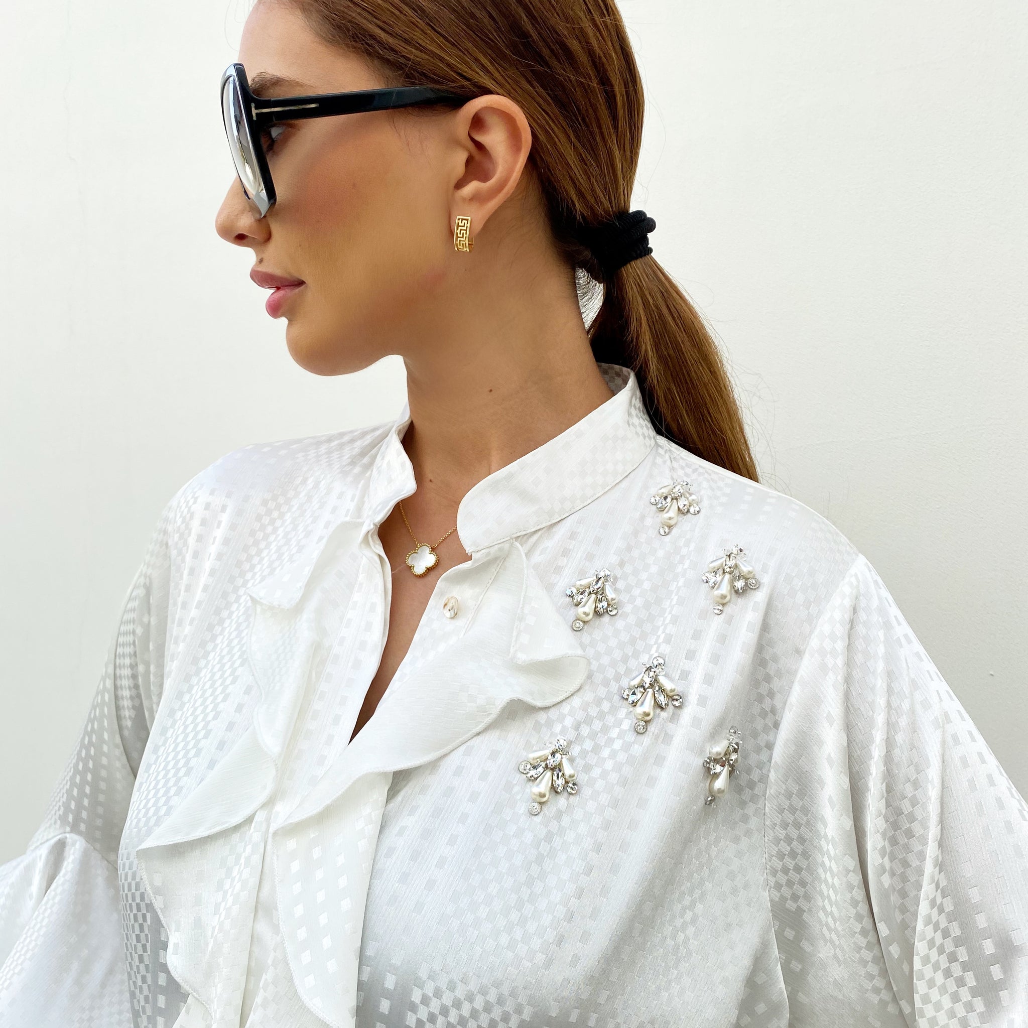 RAM21 OFF WHITE AMAL SUMMER SHIRT DRESS