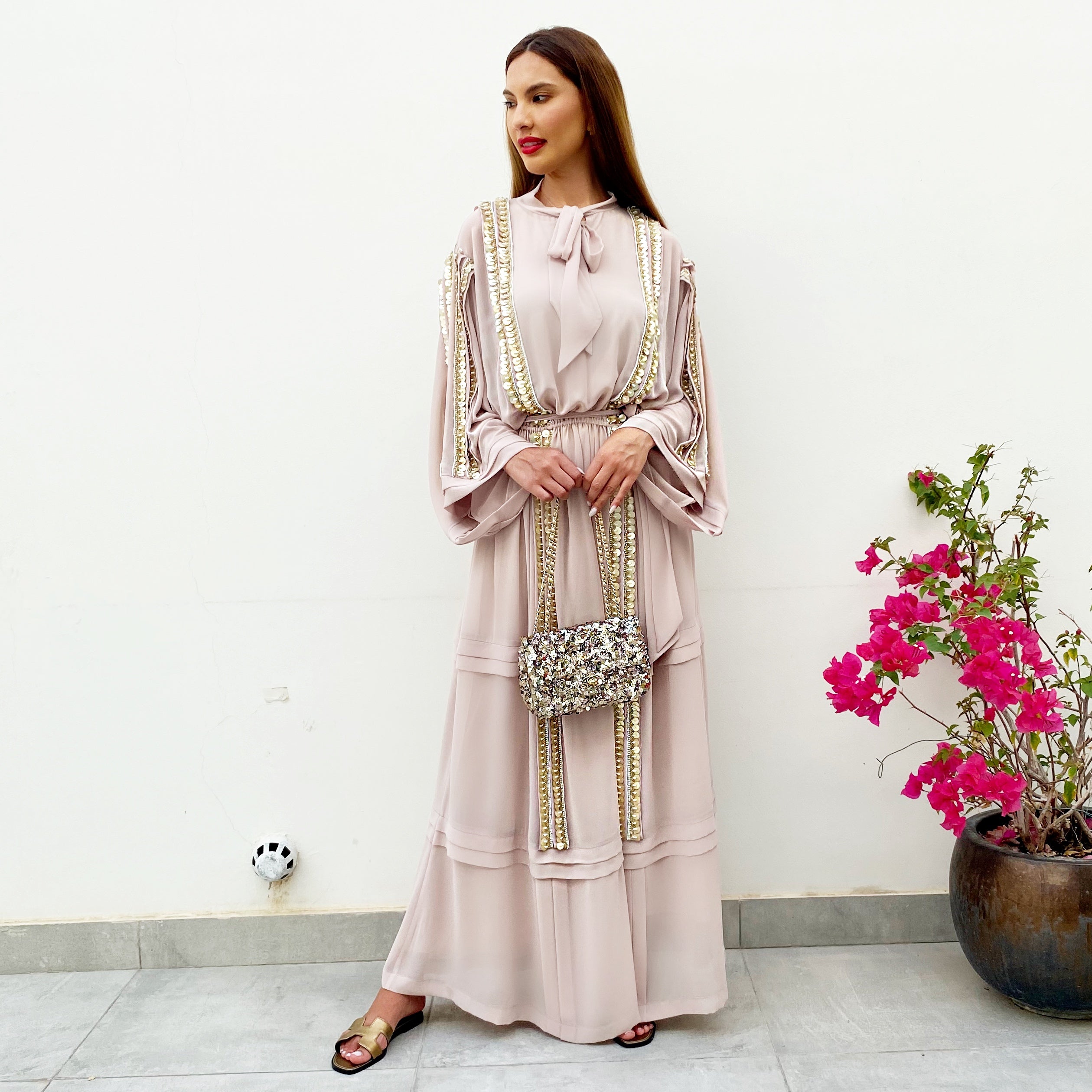RAM21 LEILA GEORGETTE KAFTAN DRESS
