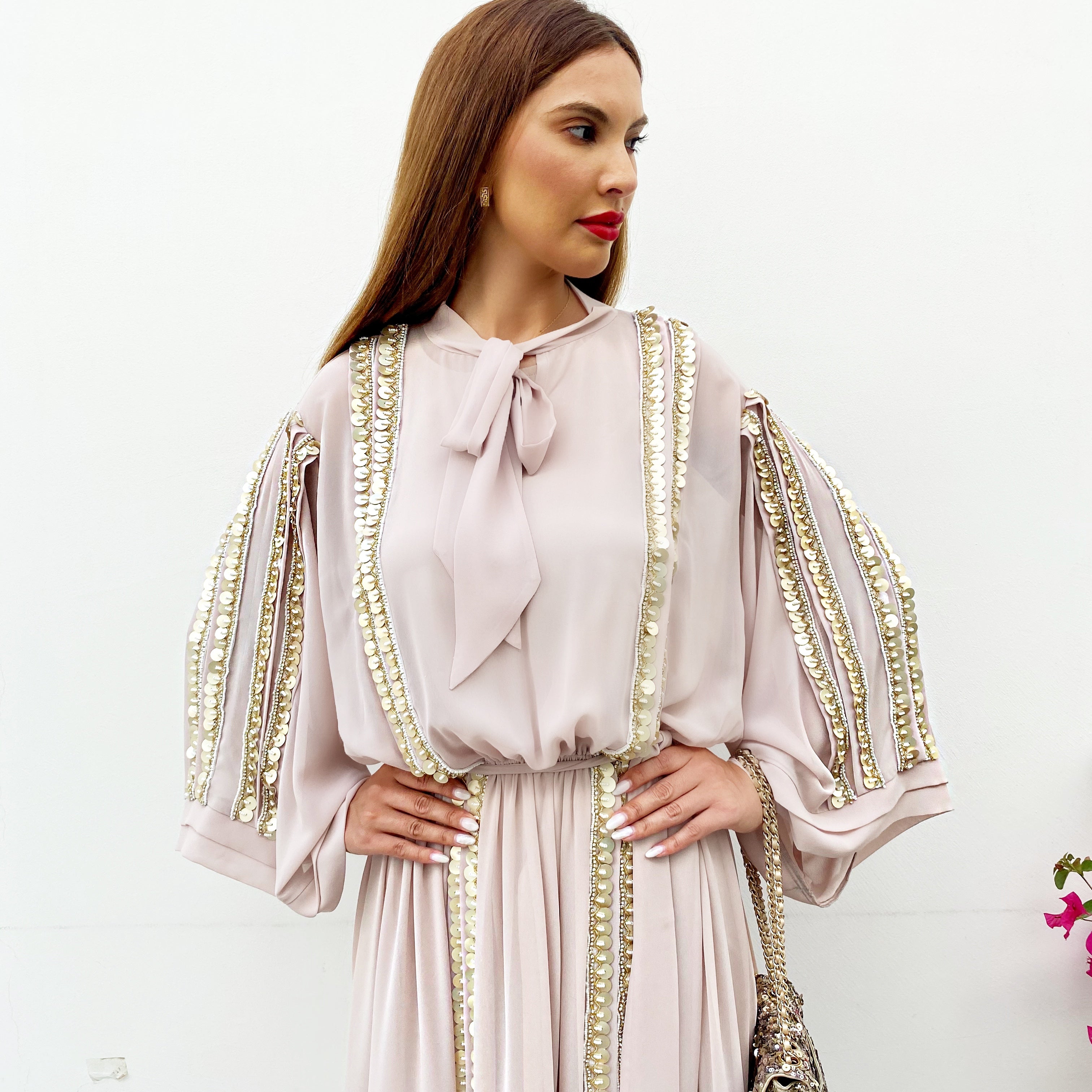 RAM21 LEILA GEORGETTE KAFTAN DRESS