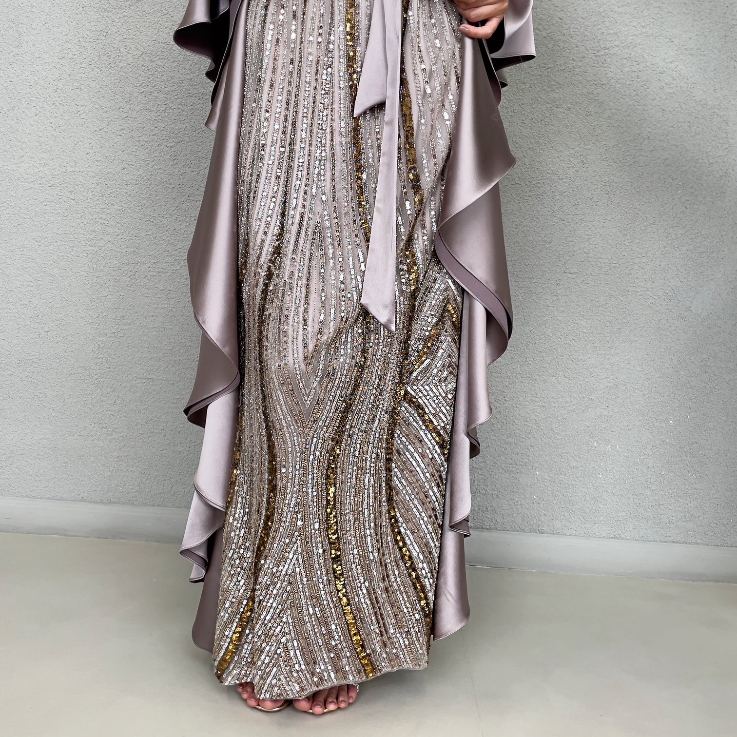 RAM23 SARA MAUVE HAUTE COUTURE EVENING KAFTAN