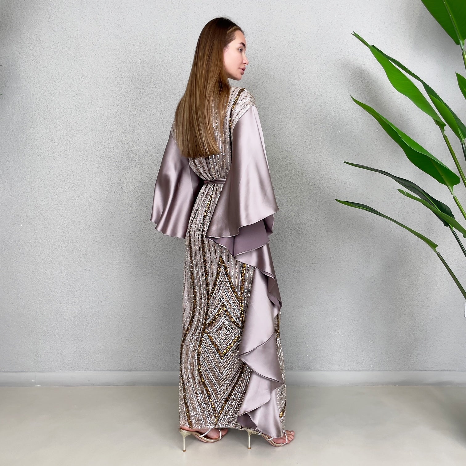 RAM23 SARA MAUVE HAUTE COUTURE EVENING KAFTAN