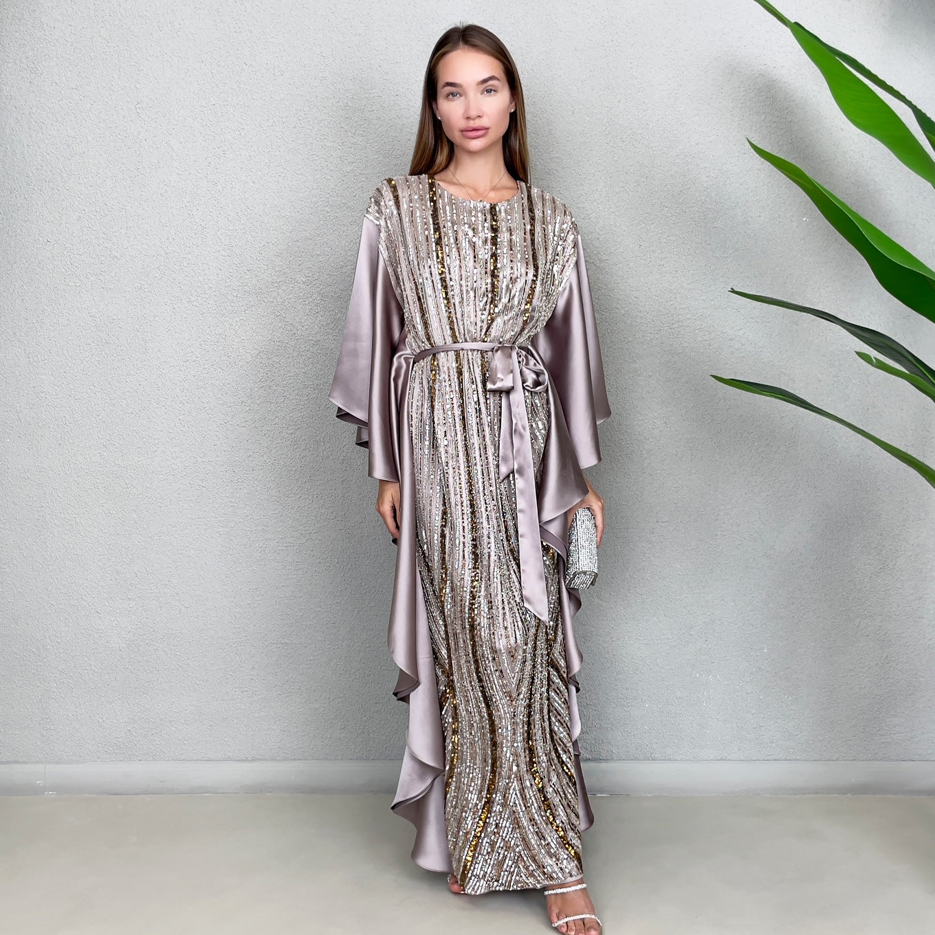 RAM23 SARA MAUVE HAUTE COUTURE EVENING KAFTAN