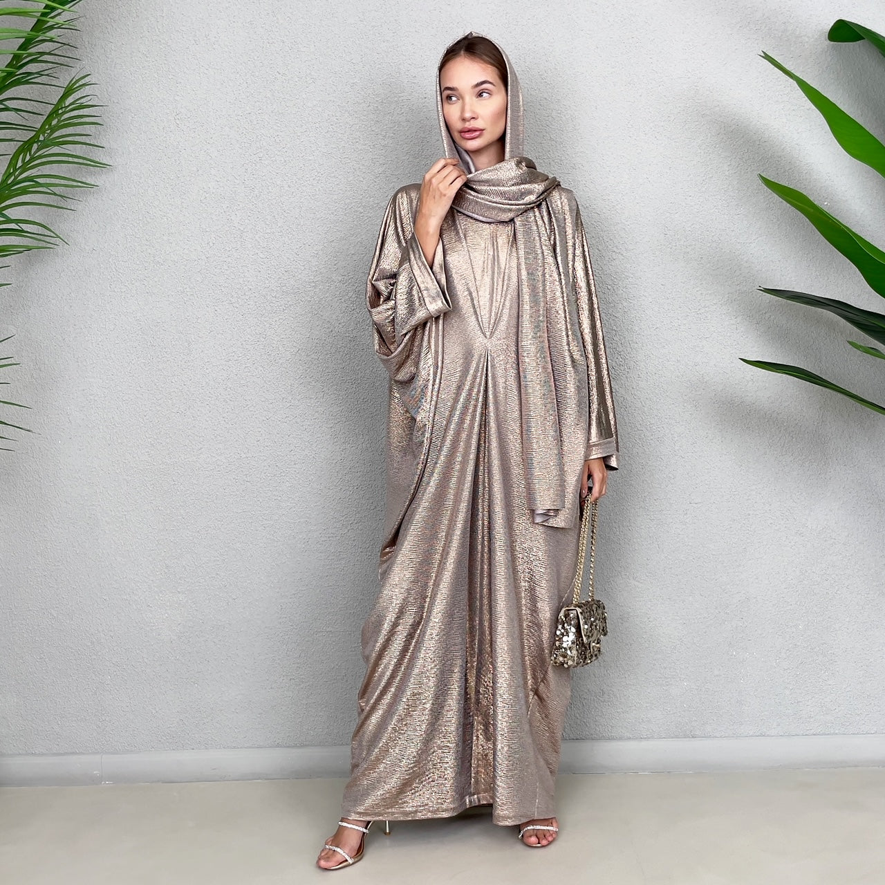 RAM23 JAMILA BRONZE METALLIC KAFTAN