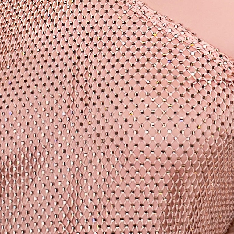 RAM23 CRYSTAL MESH TUNIC SALMON SET