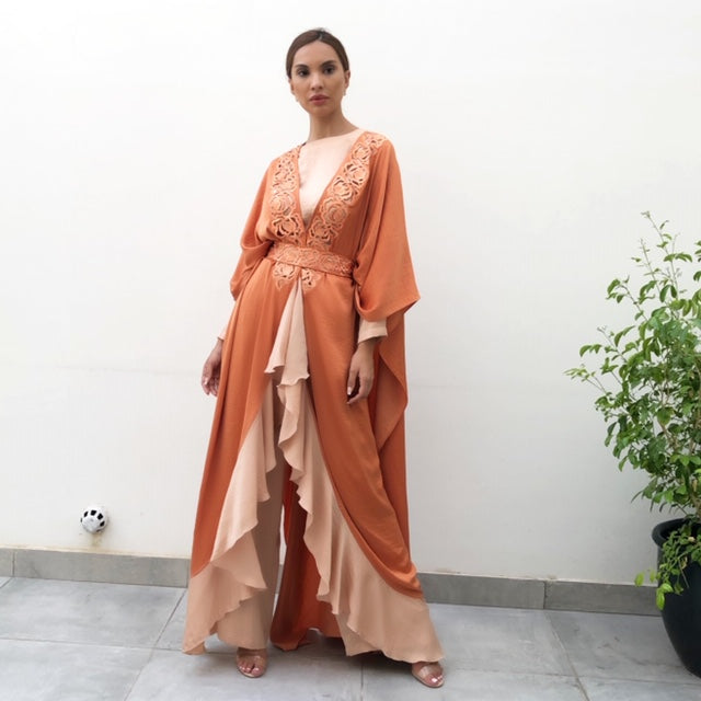 AW19 ANDALUSIA TERACOTTA KAFTAN OUTFIT