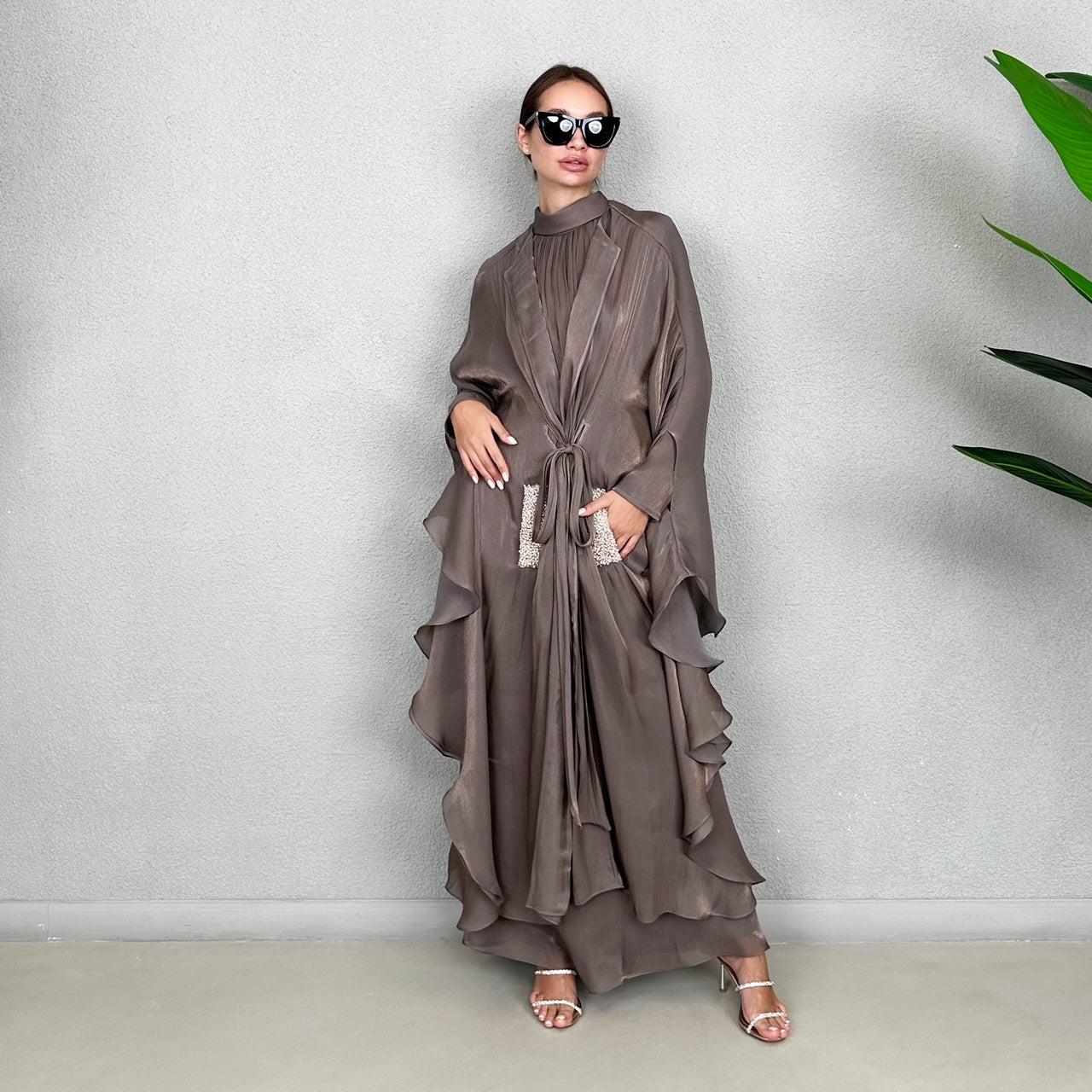 RAM23 HALA ORGANZA CAPE STYLE ABAYA SET