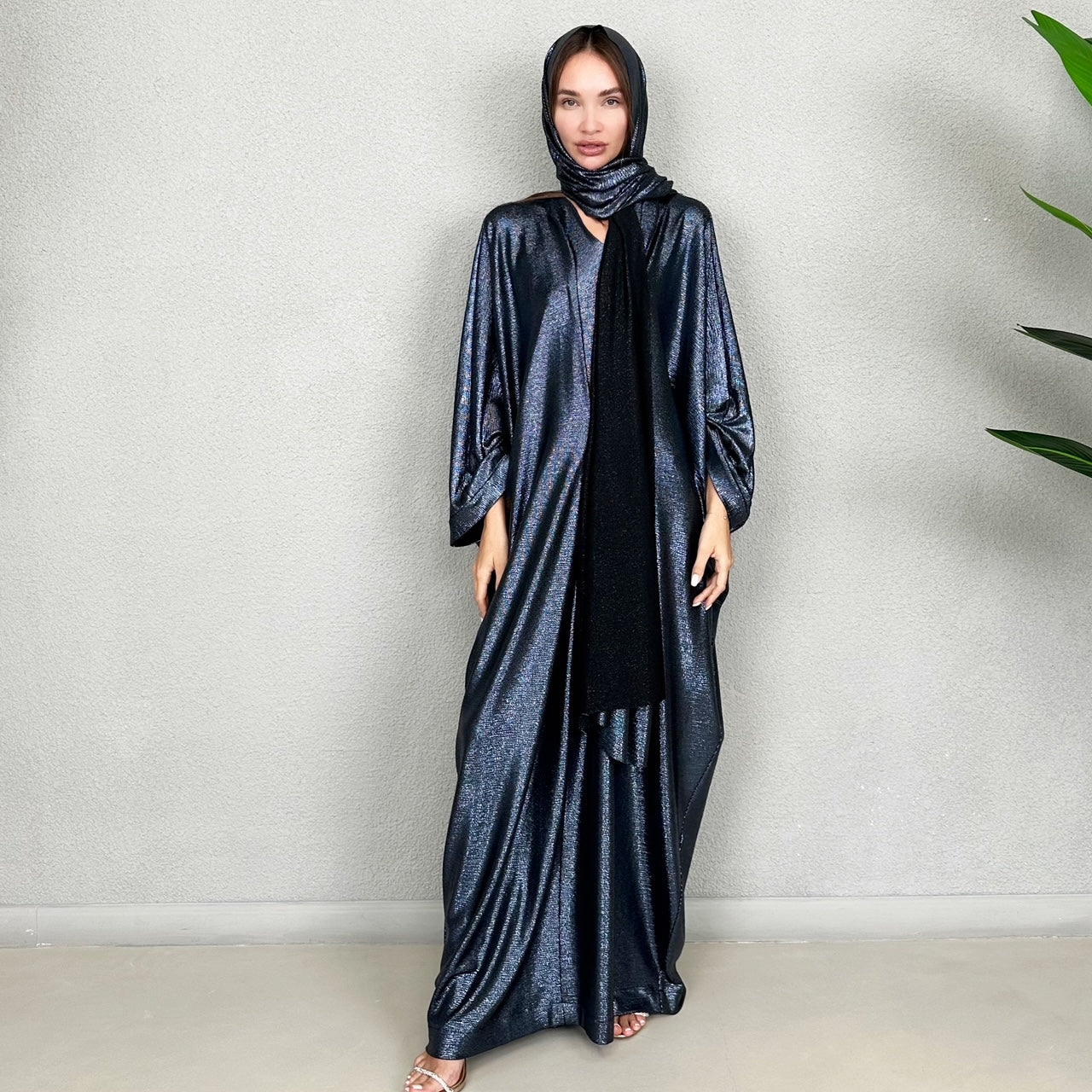 RAM23 JAMILA SILVER METALLIC KAFTAN